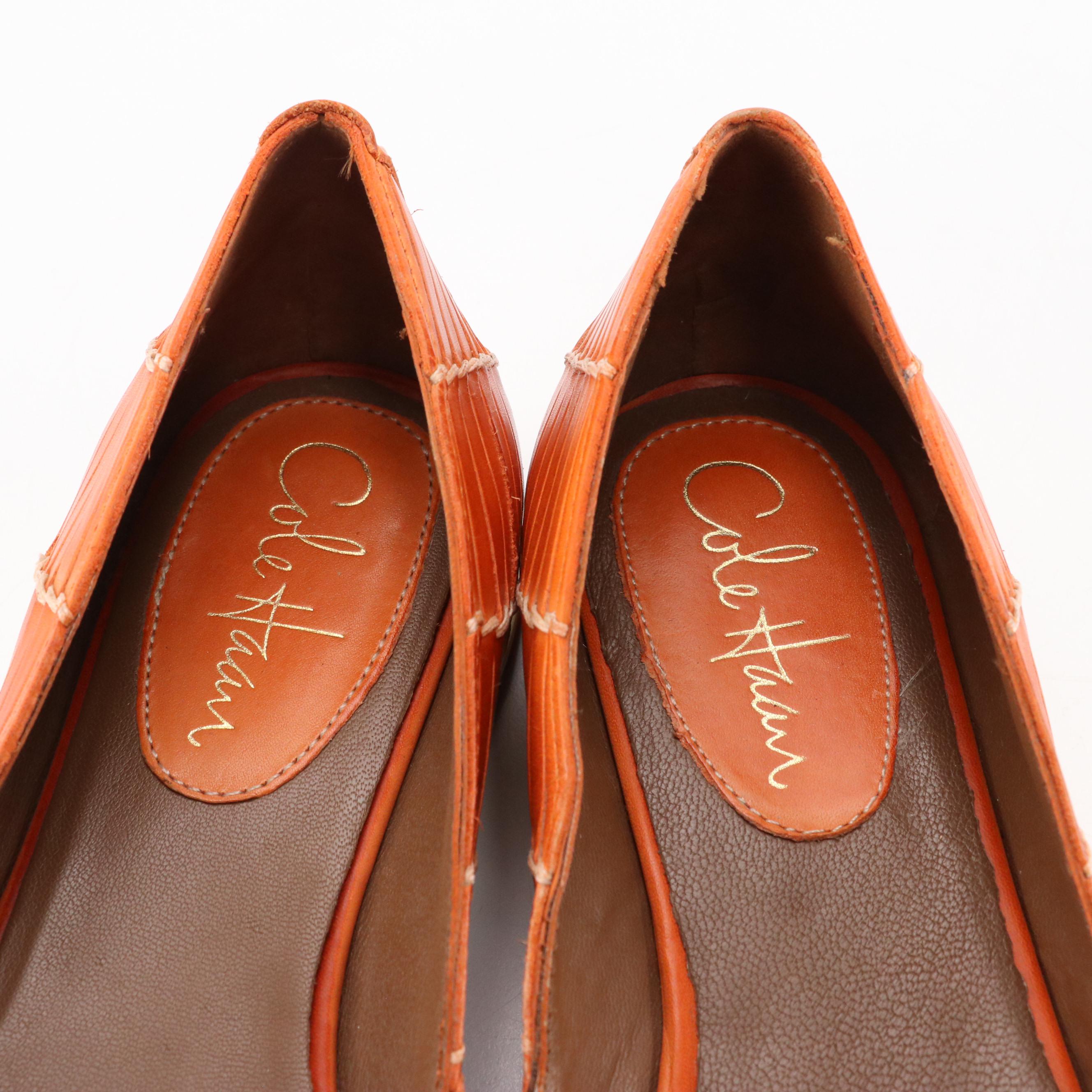 Cole Haan Strappy Leather Wedges and Woven Leather Slip-On Shoes