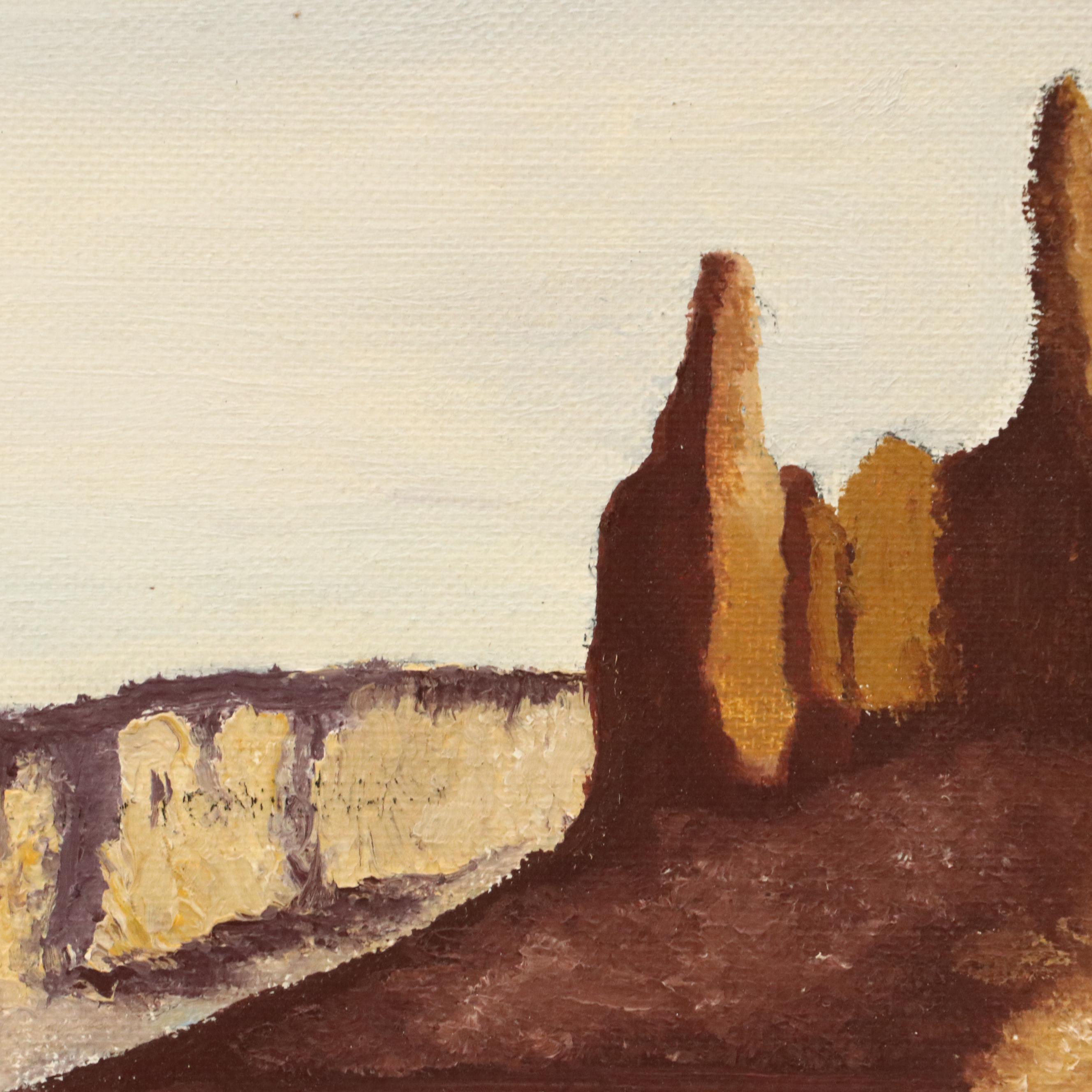 Desert Landscape Oil Painting "Monument Valley," 1977