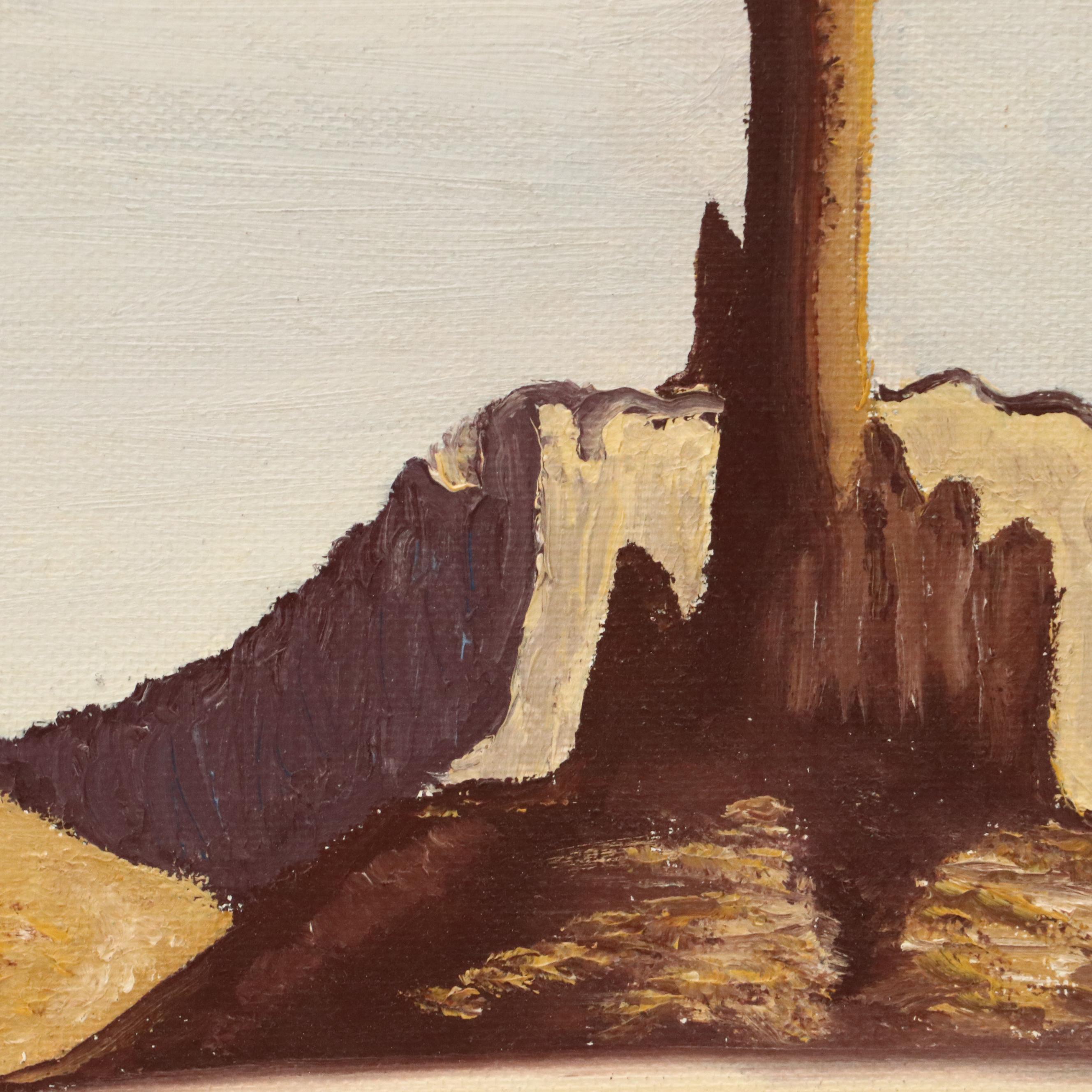 Desert Landscape Oil Painting "Monument Valley," 1977