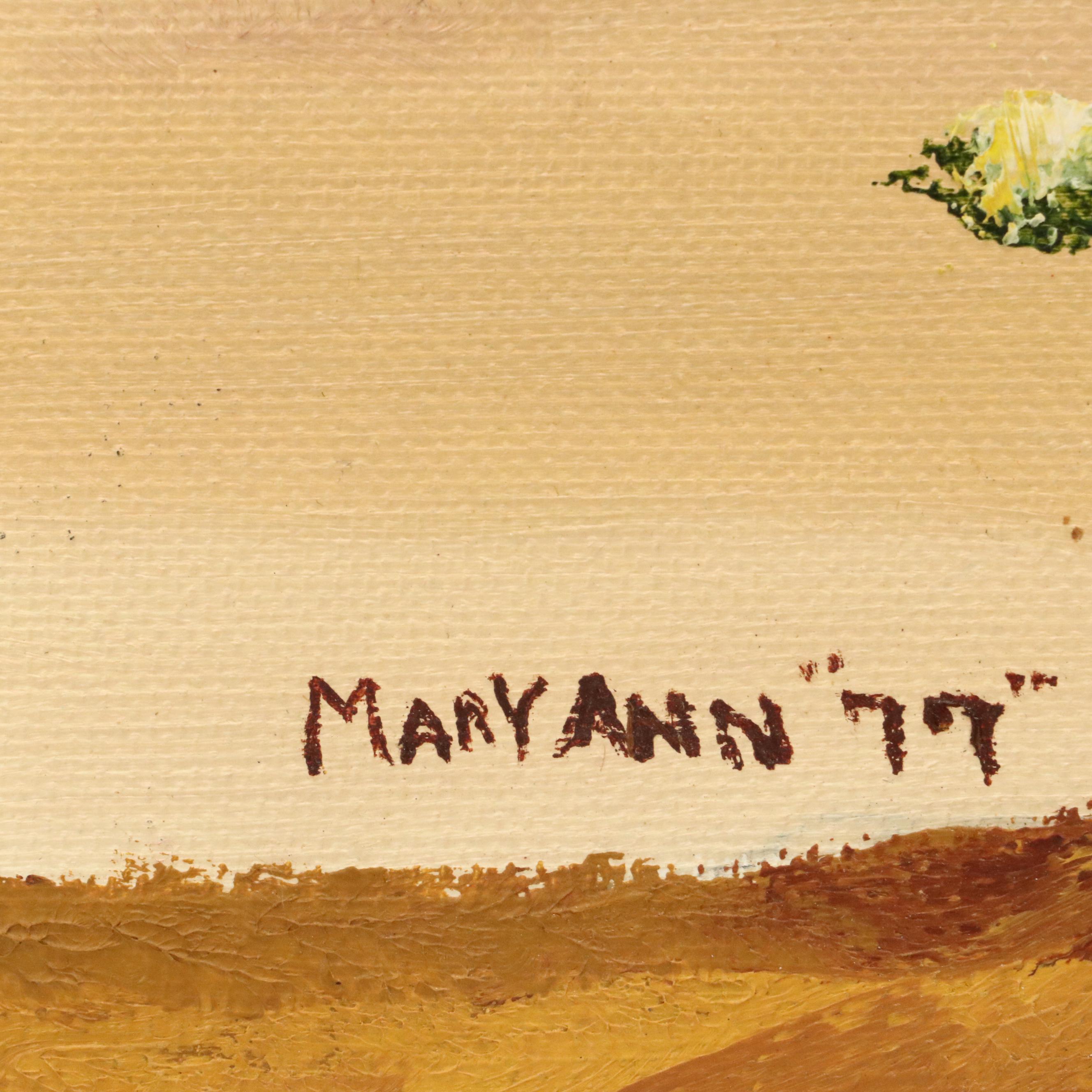 Desert Landscape Oil Painting "Monument Valley," 1977