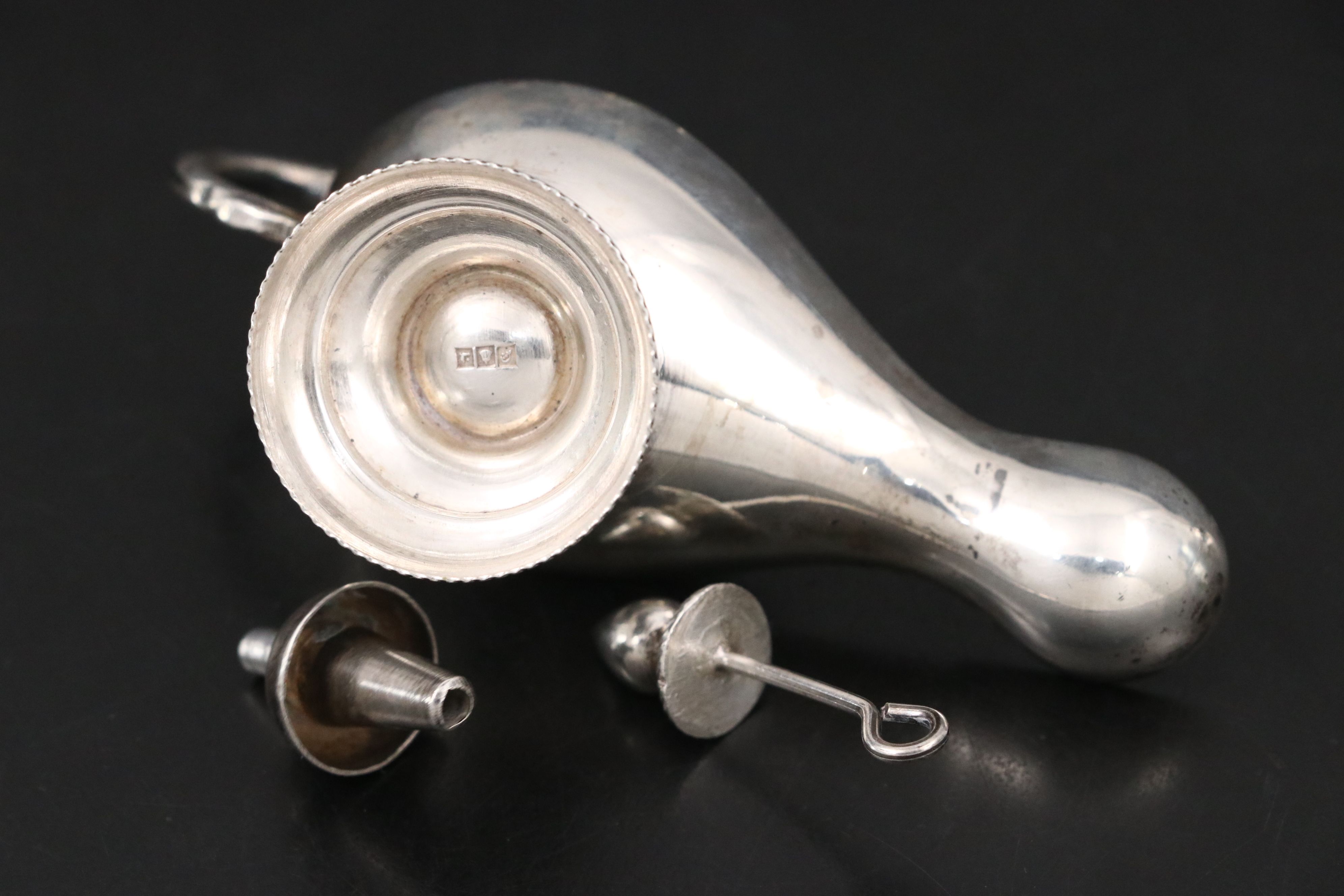 Egyptian 900 Silver Miniature Lamp and Chased Dishes