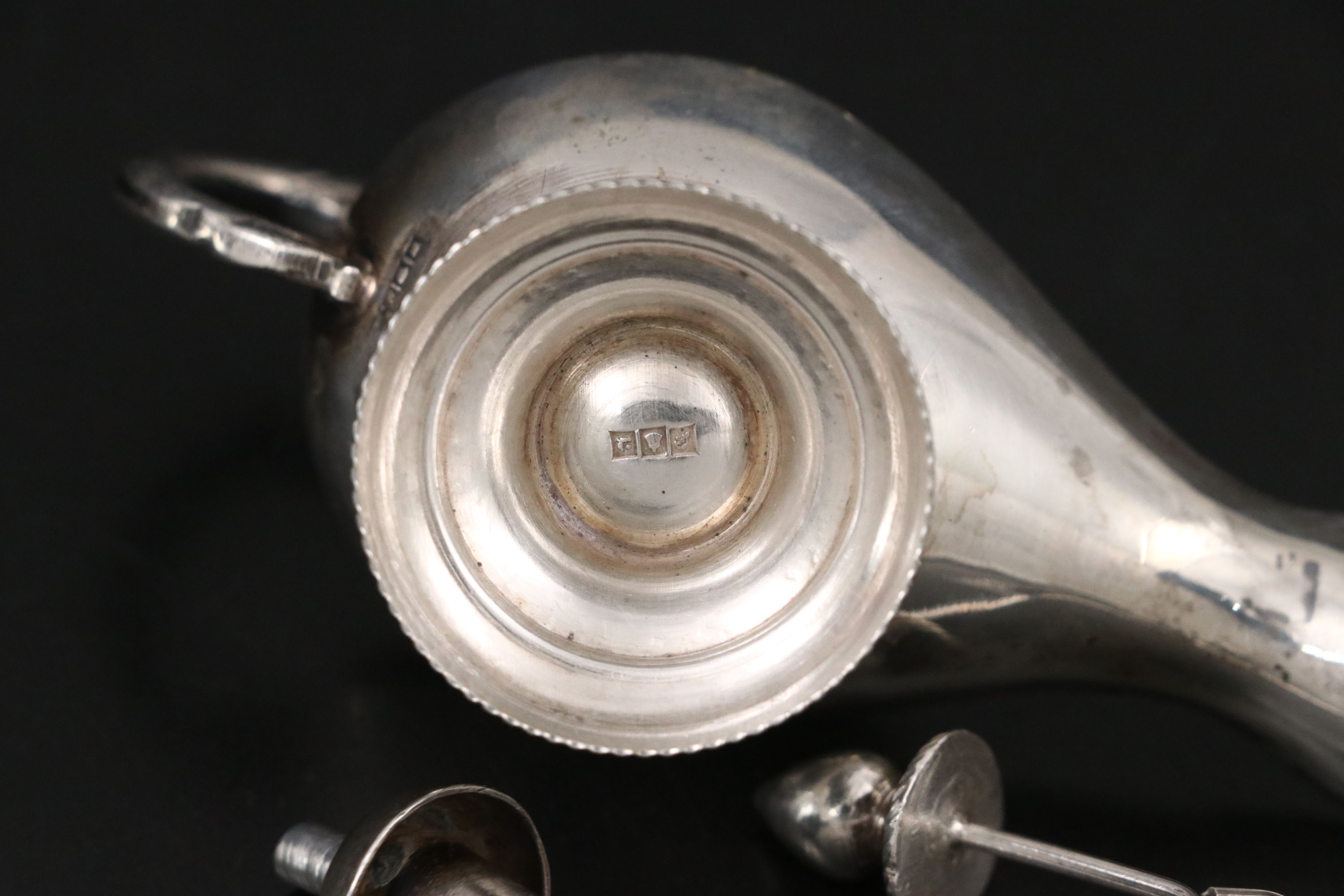 Egyptian 900 Silver Miniature Lamp and Chased Dishes