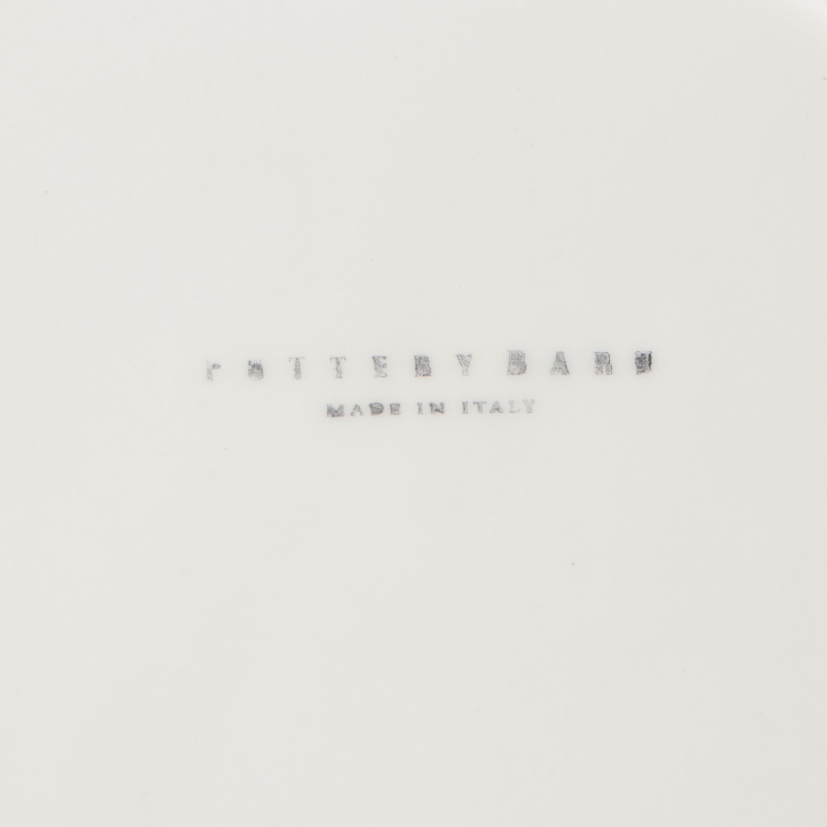 Italian Pottery Barn Ceramic Herb Pattern Serving and Pasta Bowls