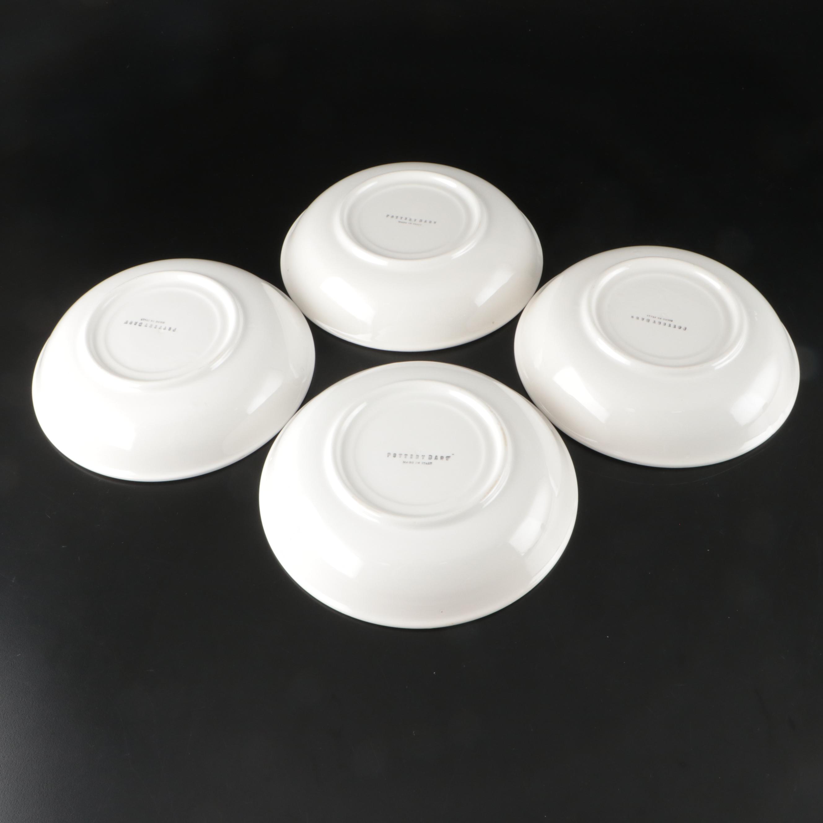 Italian Pottery Barn Ceramic Herb Pattern Serving and Pasta Bowls