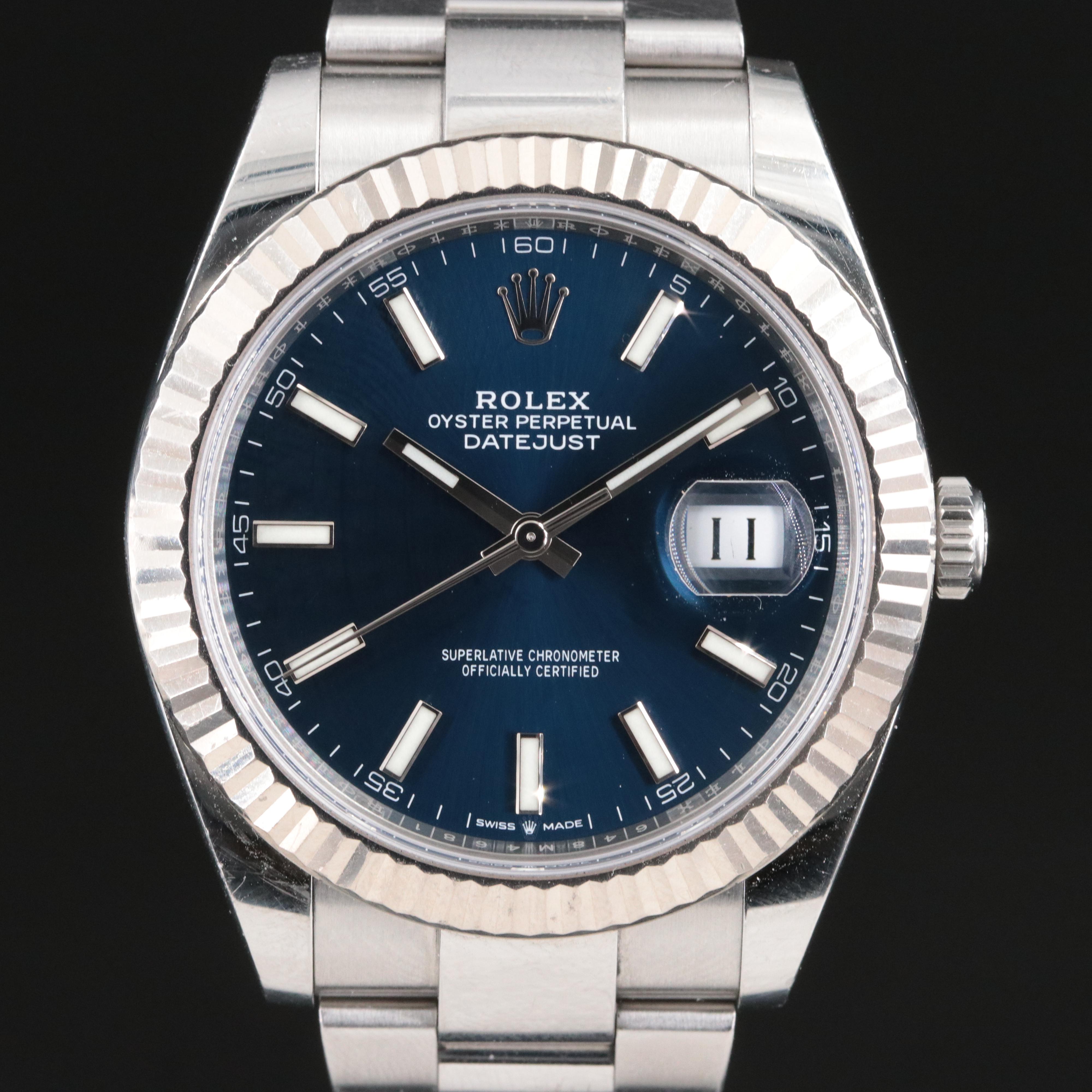 Rolex Datejust 41 Blue Dial Oystersteel and White Gold 126334 Watch