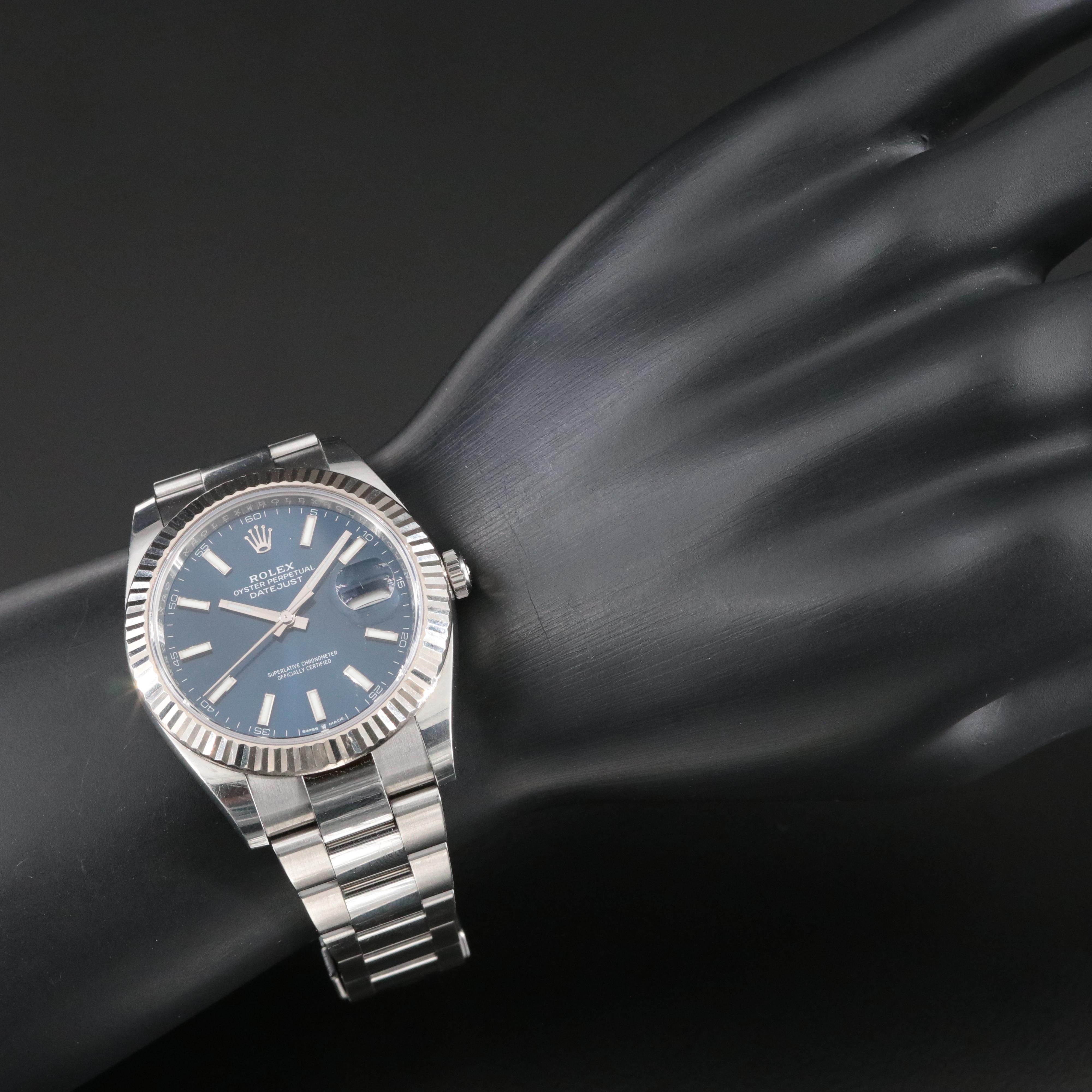 Rolex Datejust 41 Blue Dial Oystersteel and White Gold 126334 Watch