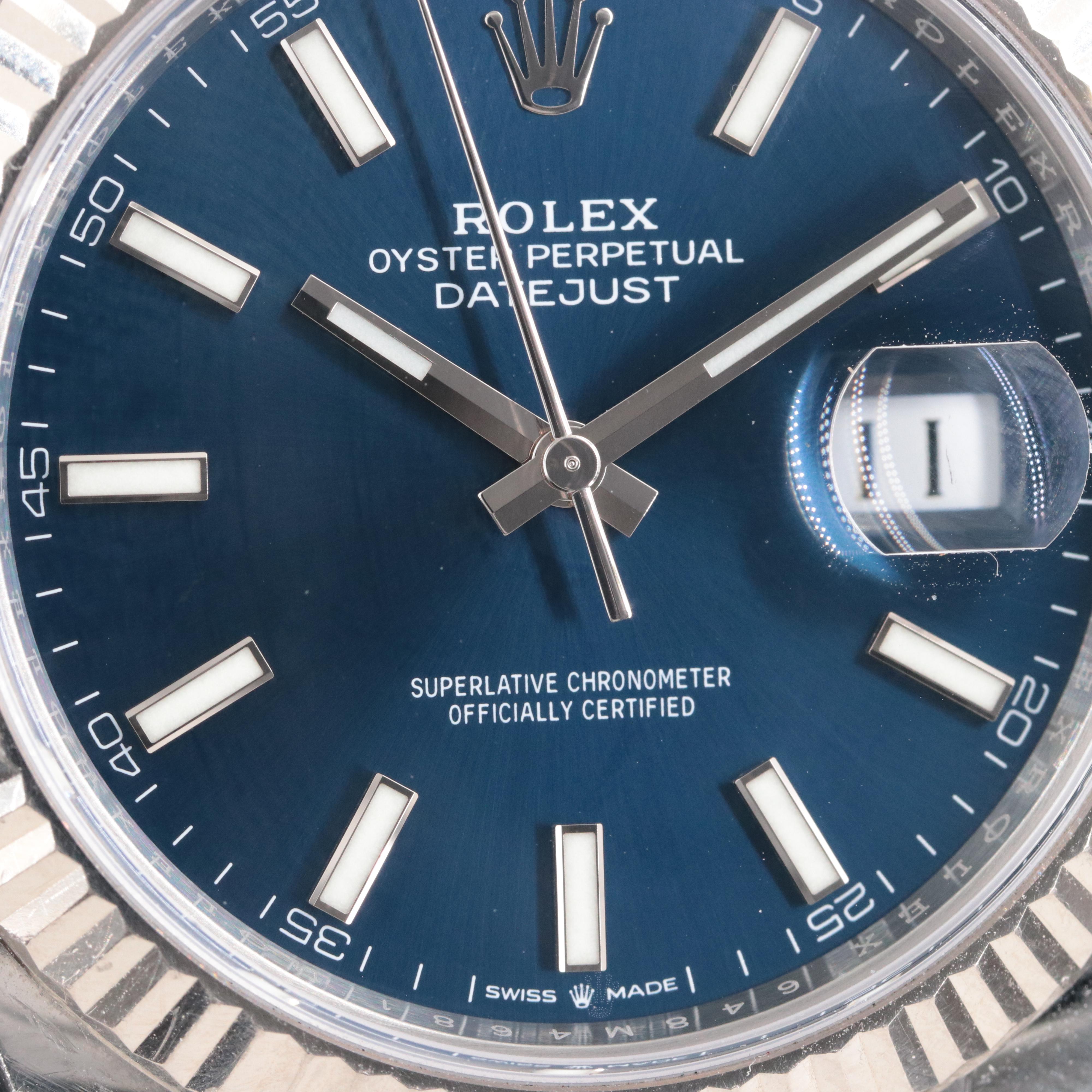Rolex Datejust 41 Blue Dial Oystersteel and White Gold 126334 Watch