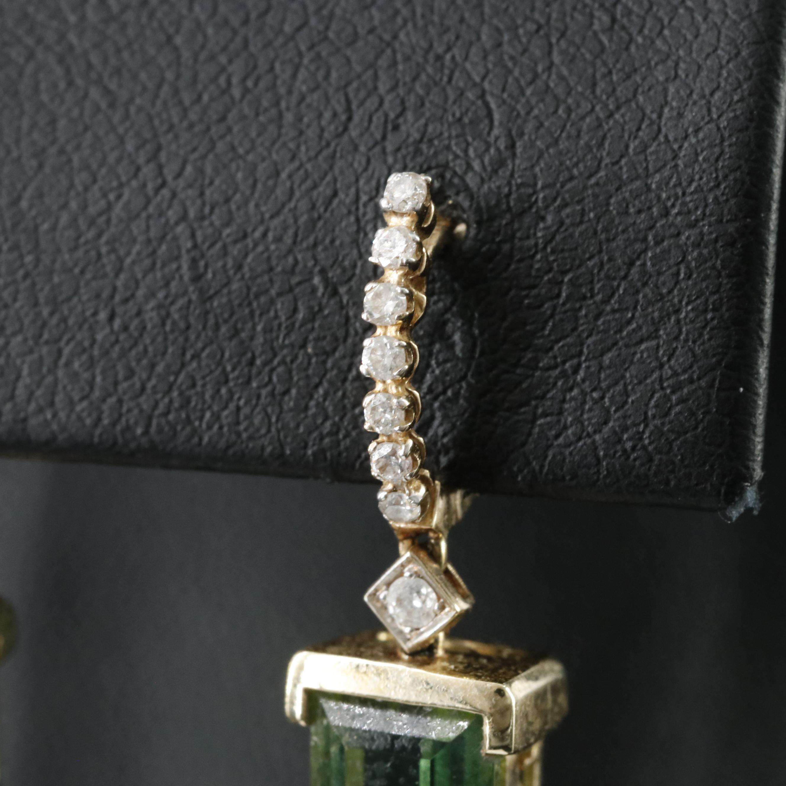 14K Tourmaline and Diamond Earrings