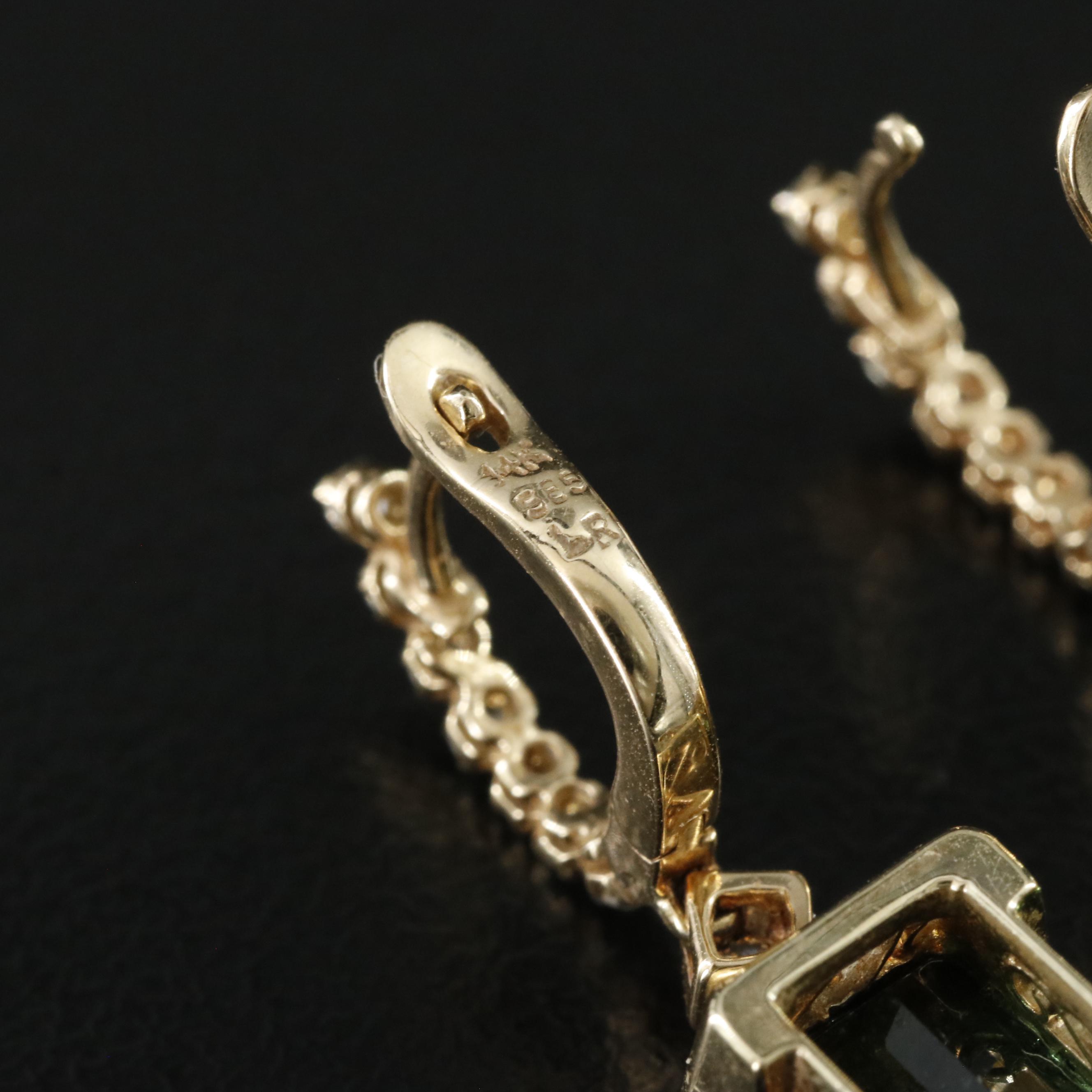 14K Tourmaline and Diamond Earrings