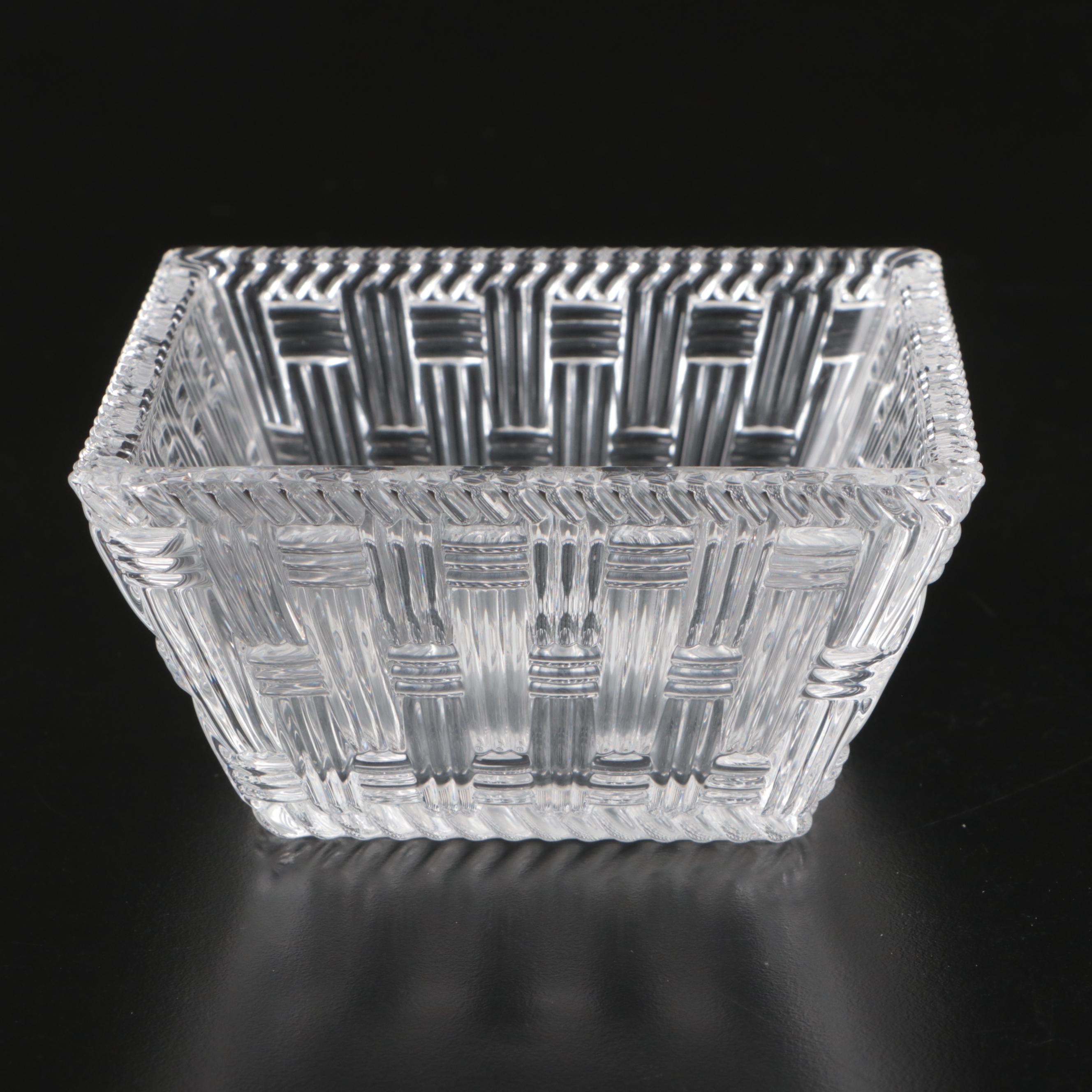 Tiffany & Co. "Woven" Square Crystal Bowl