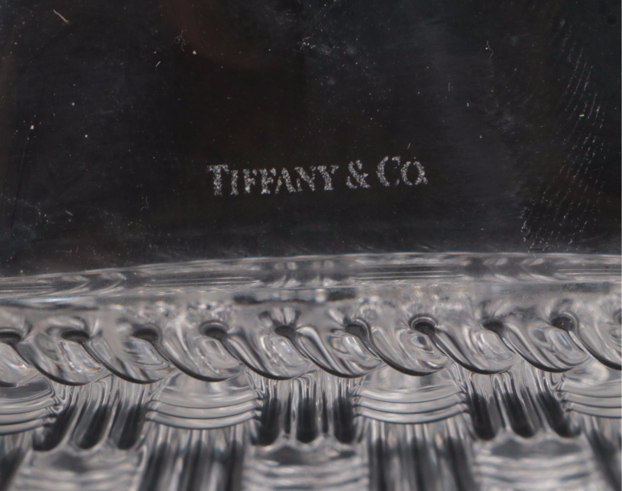 Tiffany & Co. "Woven" Square Crystal Bowl