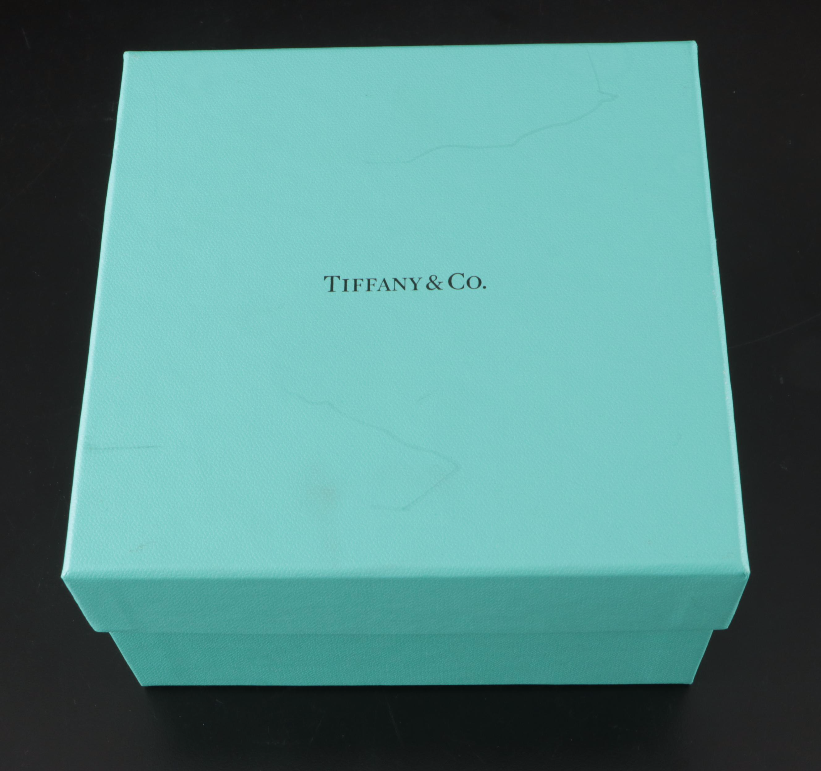 Tiffany & Co. "Woven" Square Crystal Bowl