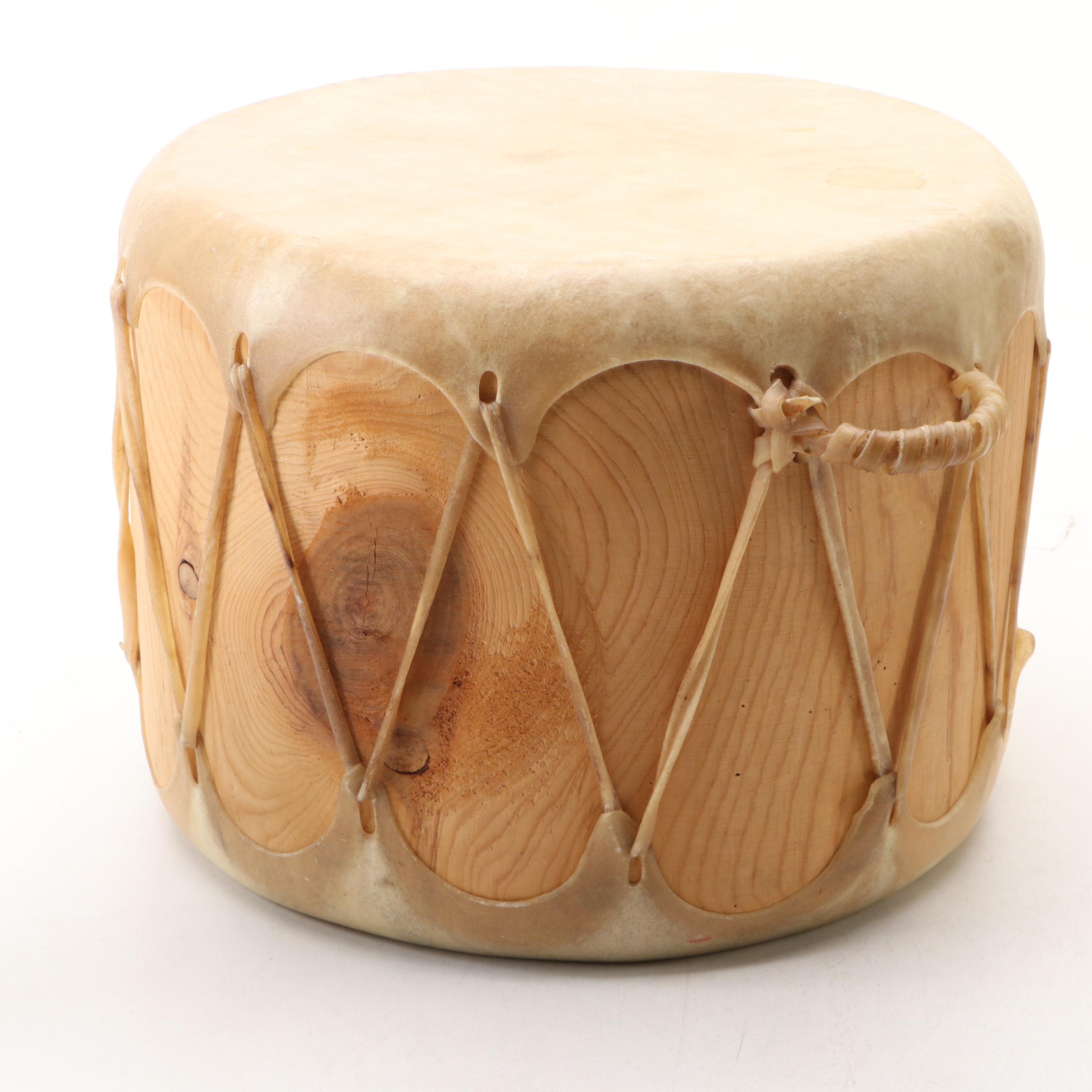 Southwestern Native American Style Rawhide Drum