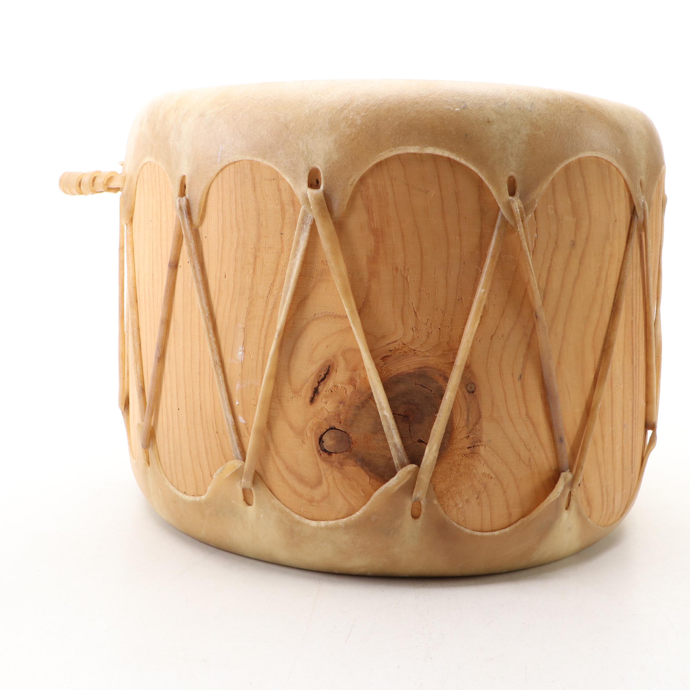 Southwestern Native American Style Rawhide Drum