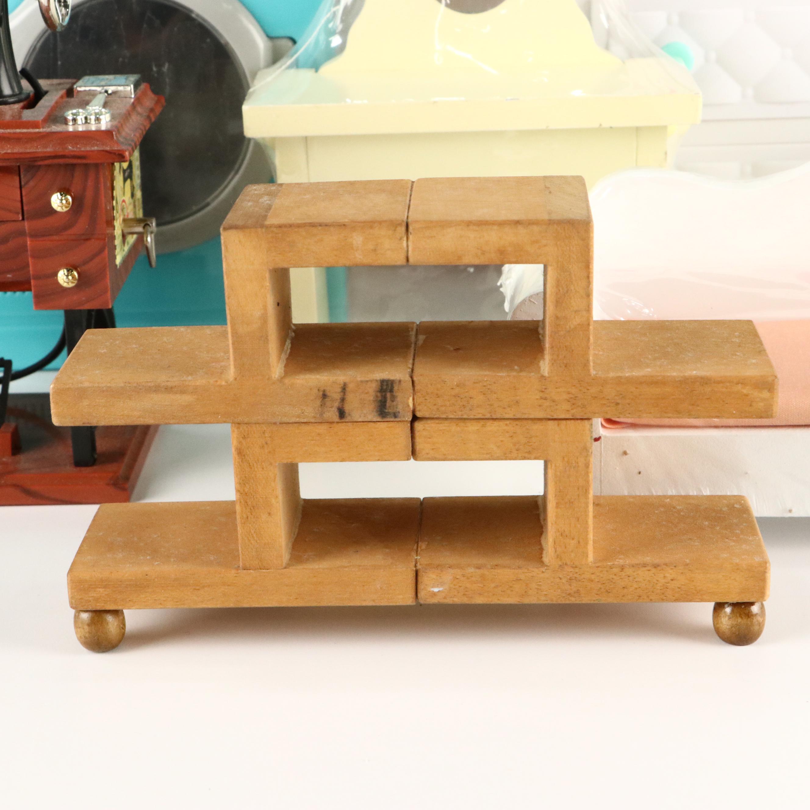 Doll House Furniture Collection with Rear-View Mirror Chandelier Car Charms