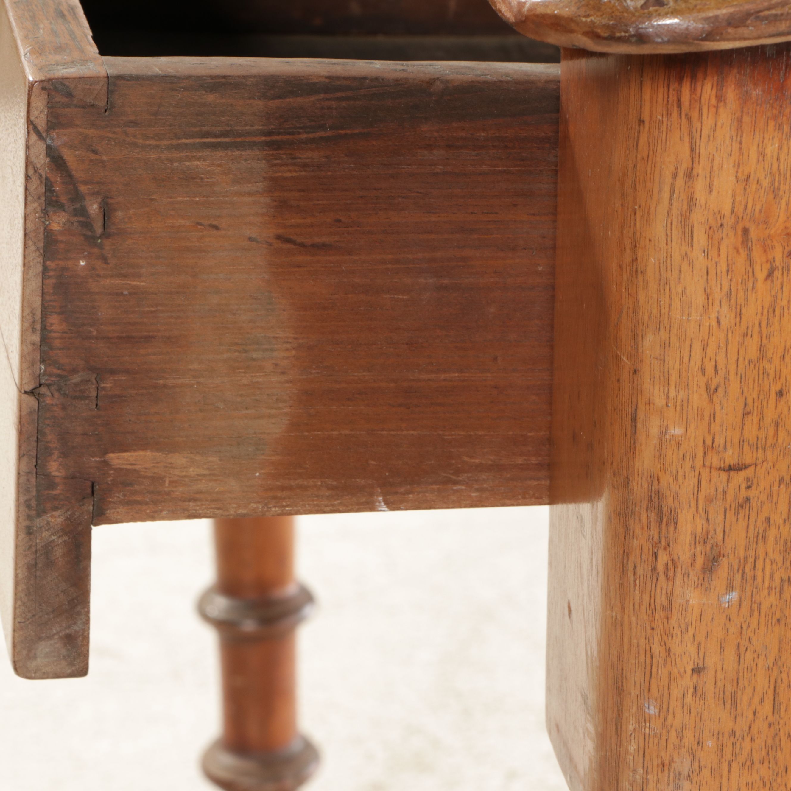 Sheraton Style Two Tier Clerks Desk with Queen Anne Style Mahogany Armchair