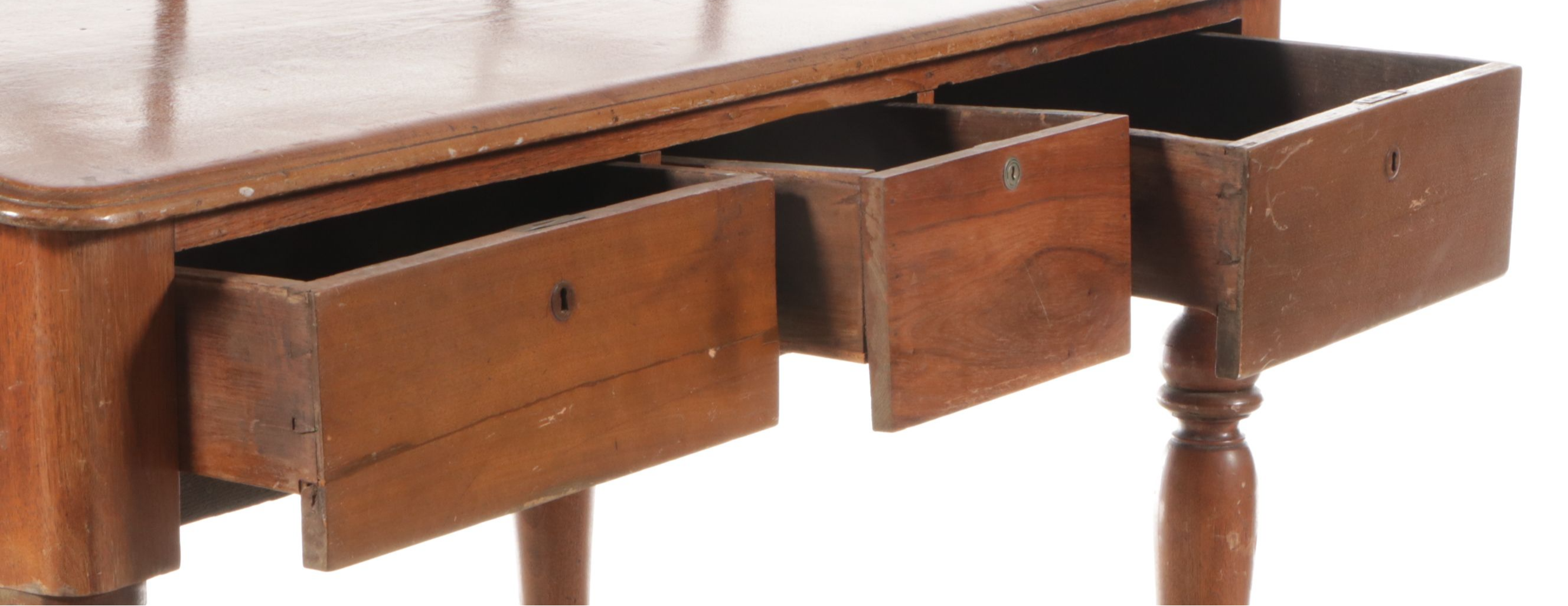 Sheraton Style Two Tier Clerks Desk with Queen Anne Style Mahogany Armchair