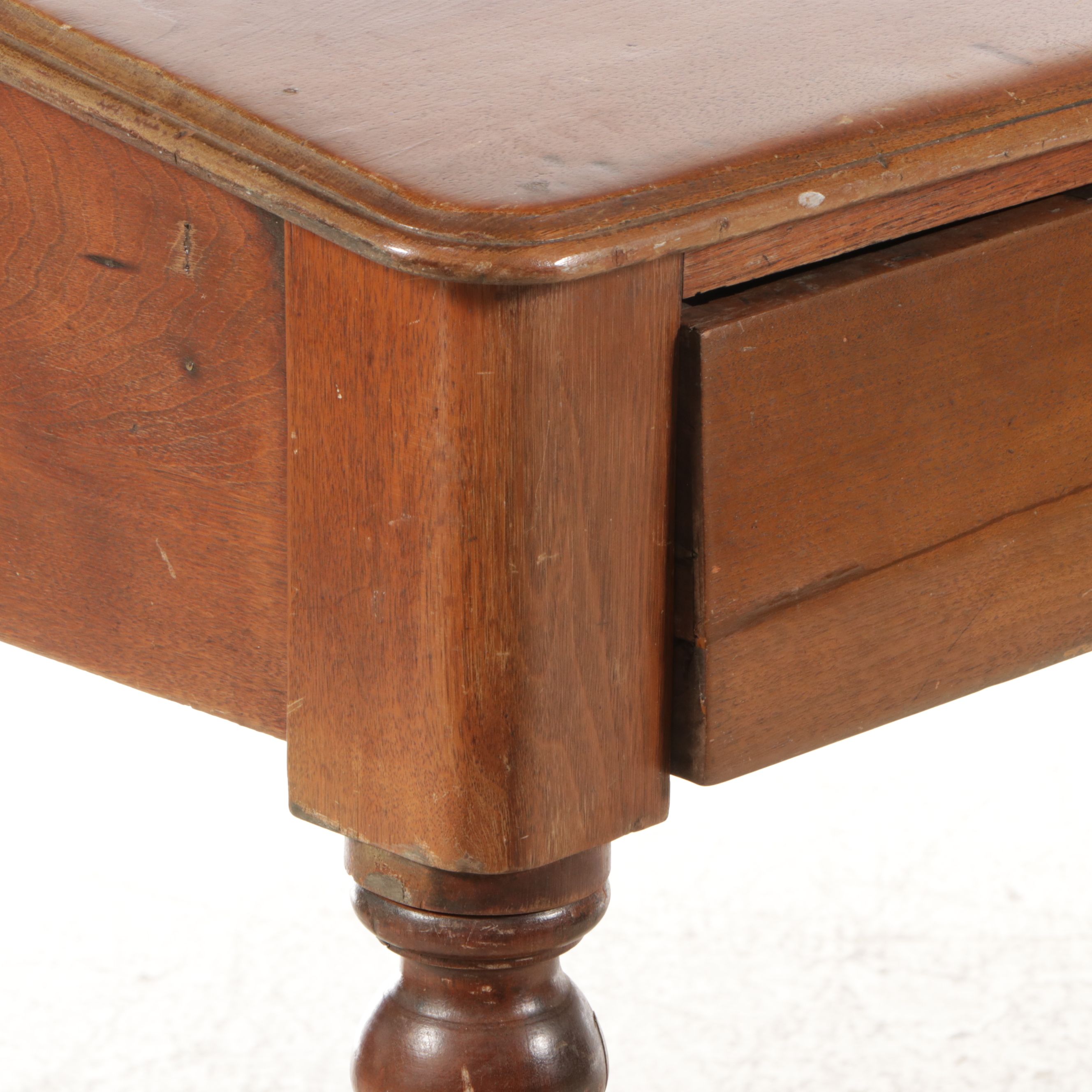 Sheraton Style Two Tier Clerks Desk with Queen Anne Style Mahogany Armchair