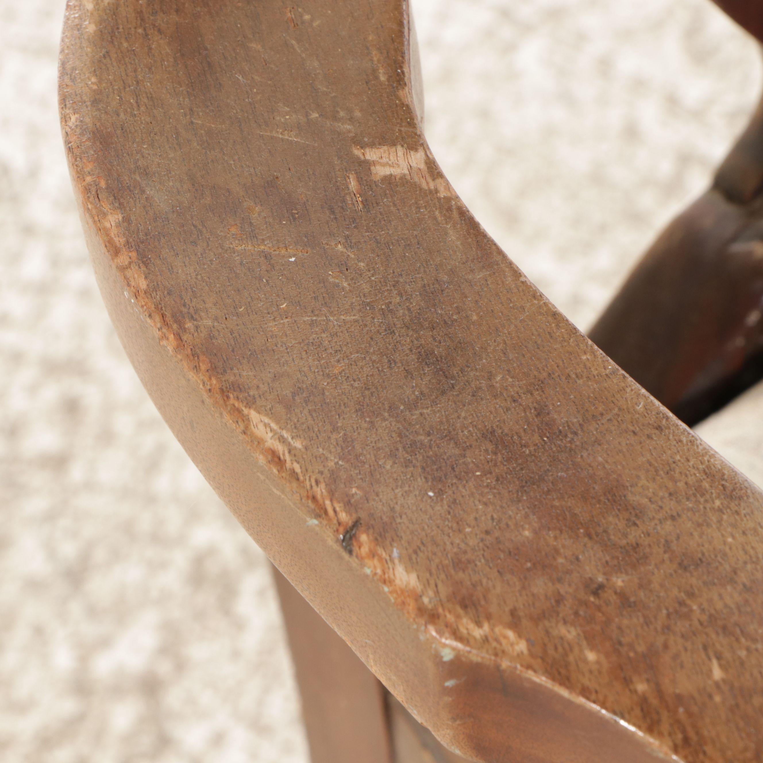 Sheraton Style Two Tier Clerks Desk with Queen Anne Style Mahogany Armchair