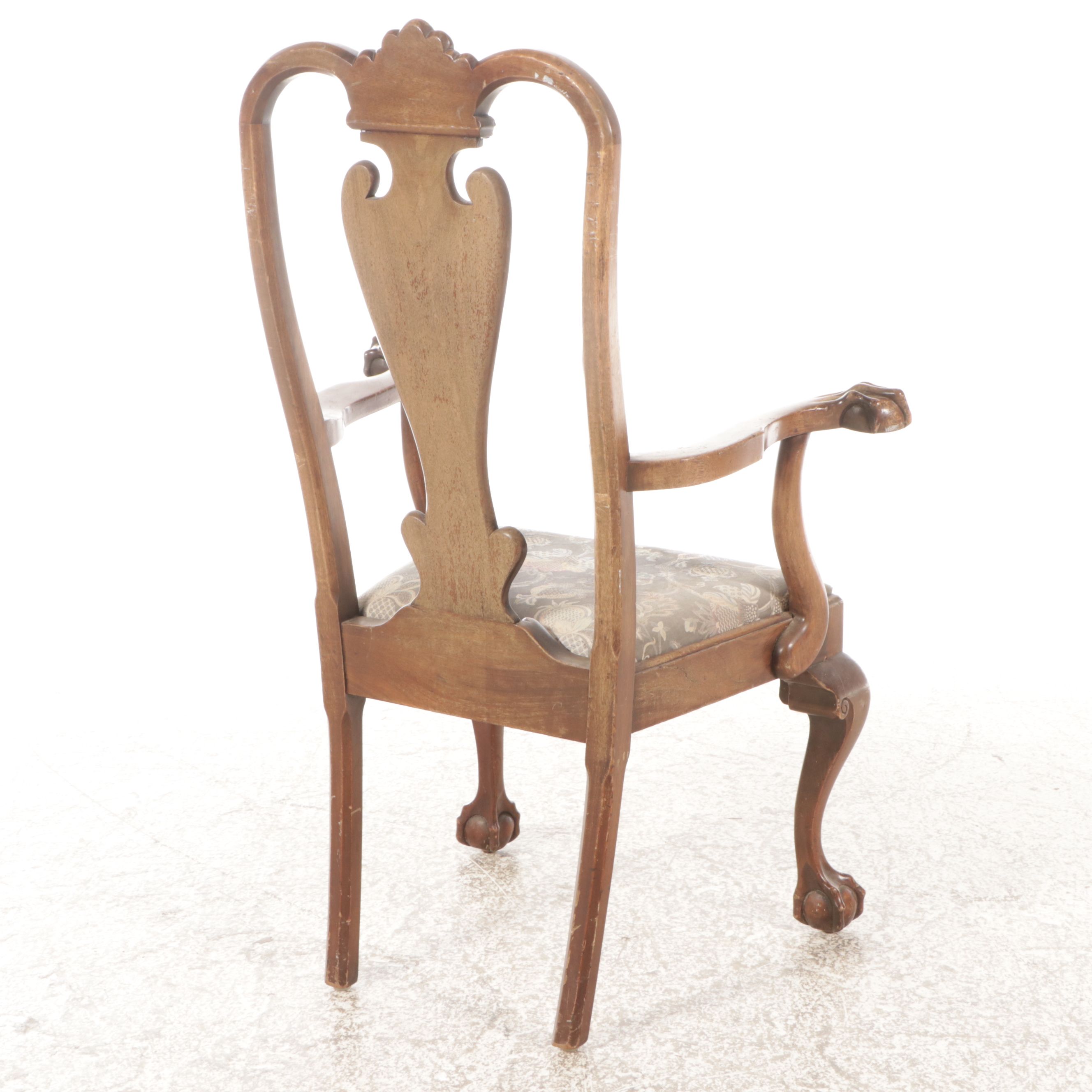 Sheraton Style Two Tier Clerks Desk with Queen Anne Style Mahogany Armchair