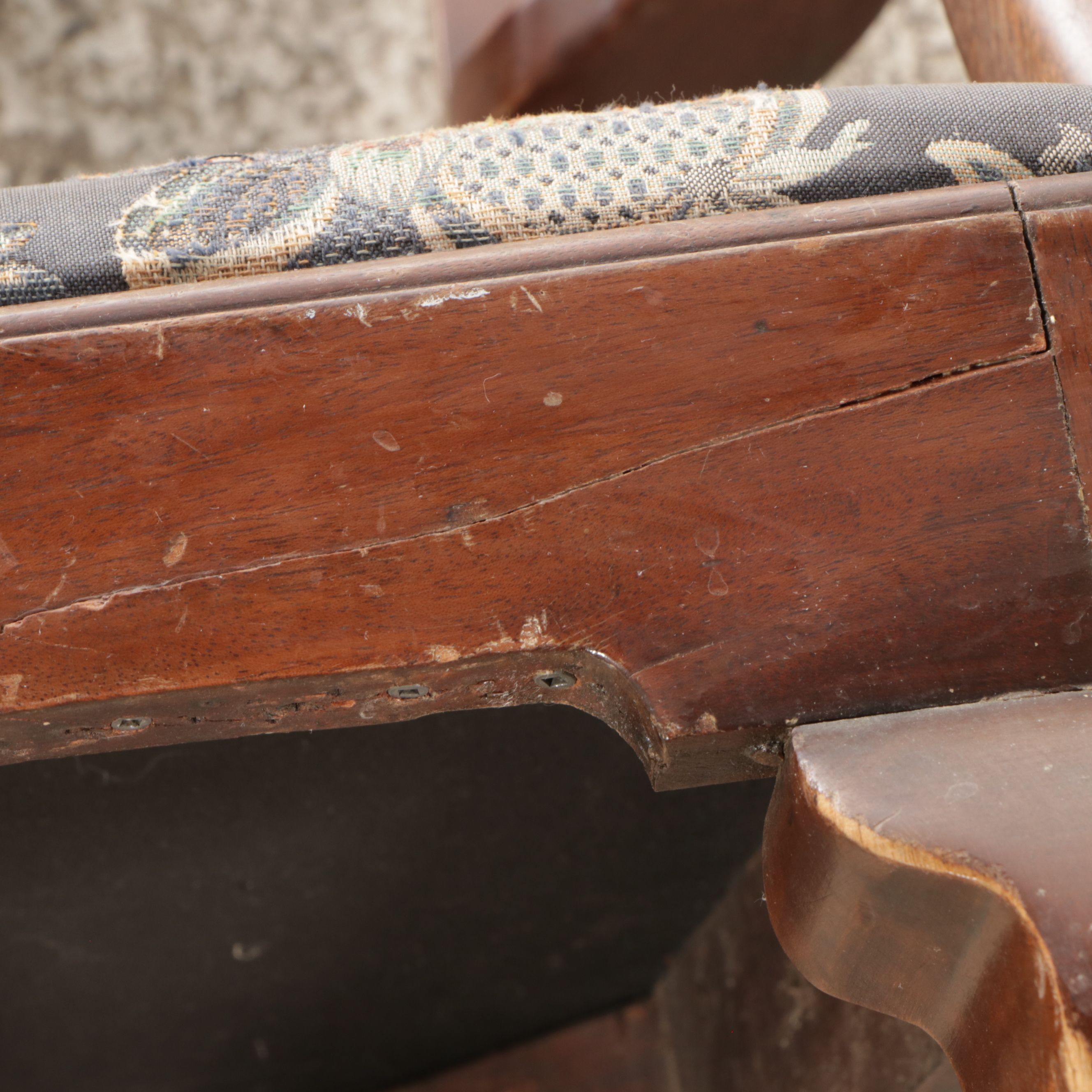 Sheraton Style Two Tier Clerks Desk with Queen Anne Style Mahogany Armchair