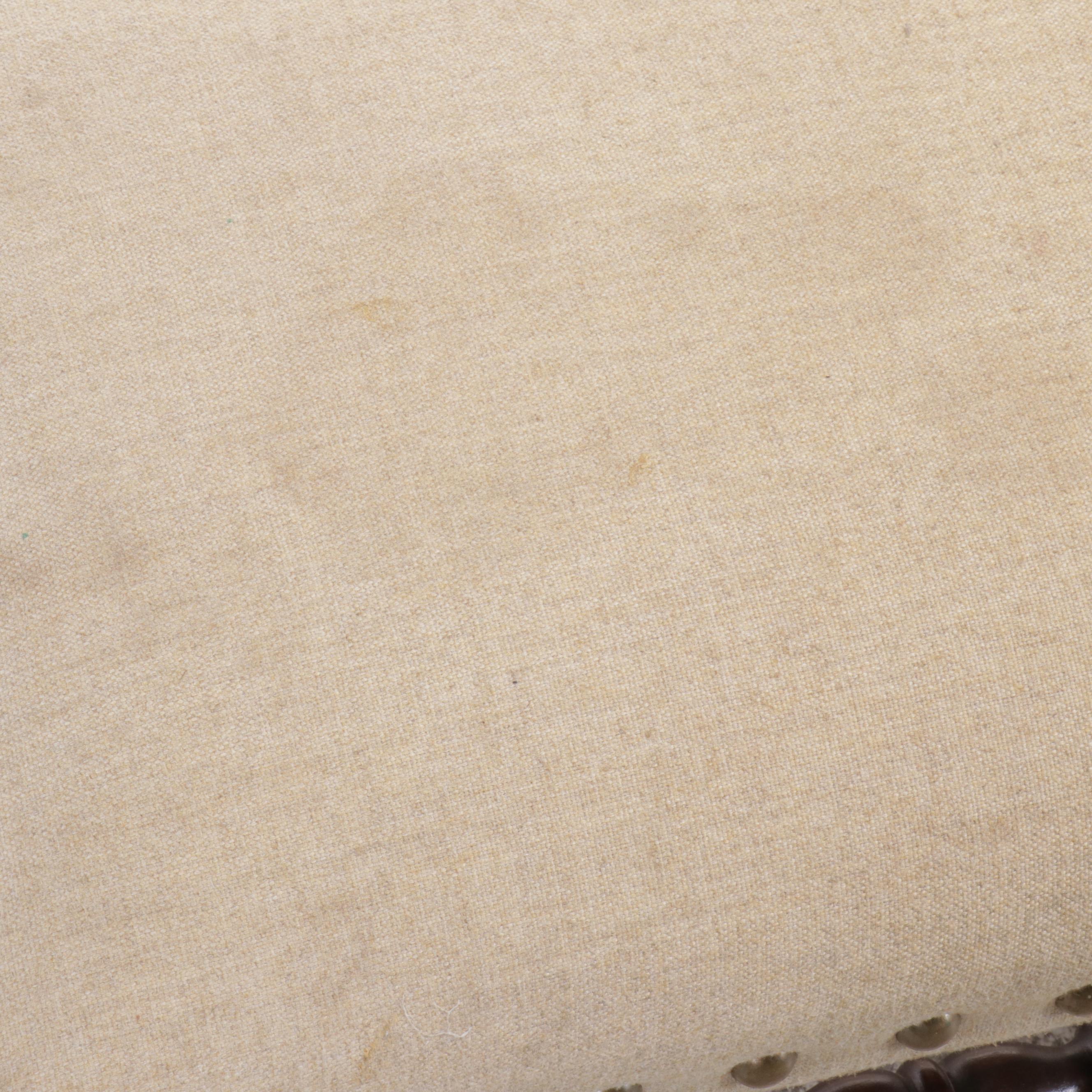 Spanish Baroque Style Nailhead Trimmed Fabric Upholstered Bench