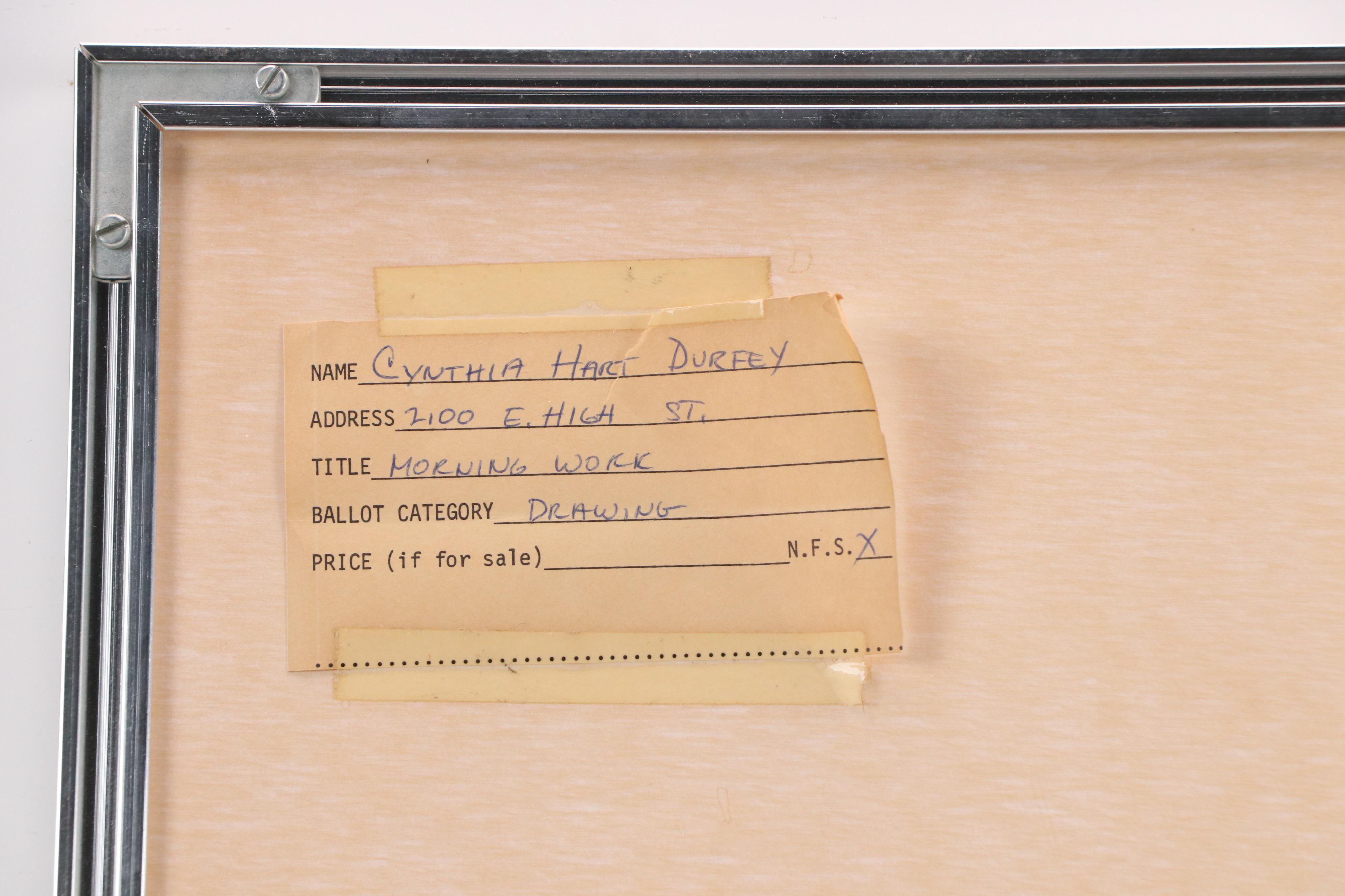 Cynthia Hart Durfey Equine Graphite Drawing "Morning Work"