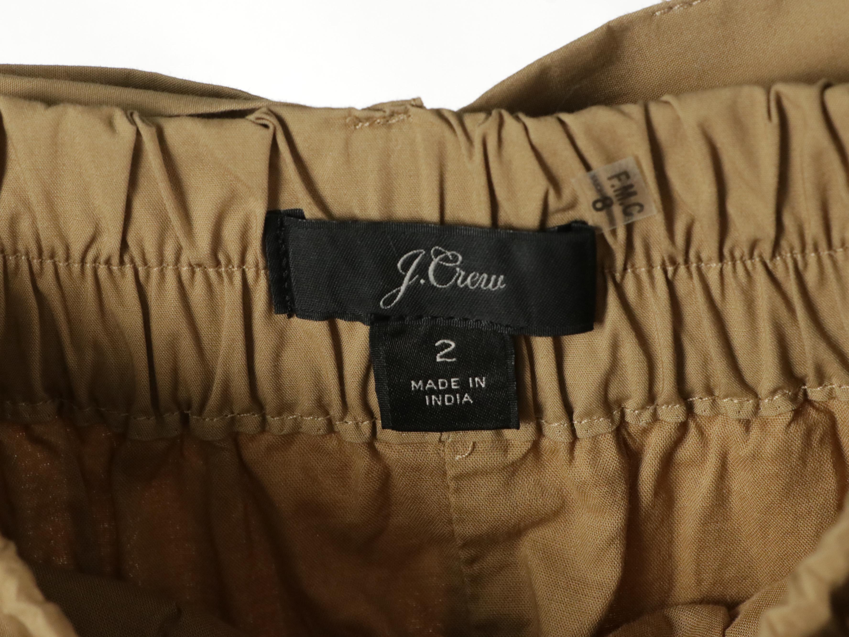 A.L.C. Ruffled Pink Denim Miniskirt, J. Crew Khaki Cotton Flare Skirt, and More