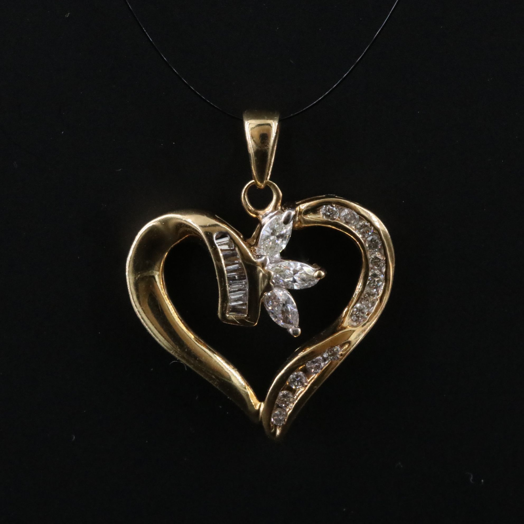 14K 0.36 CTW Diamond Heart Pendant