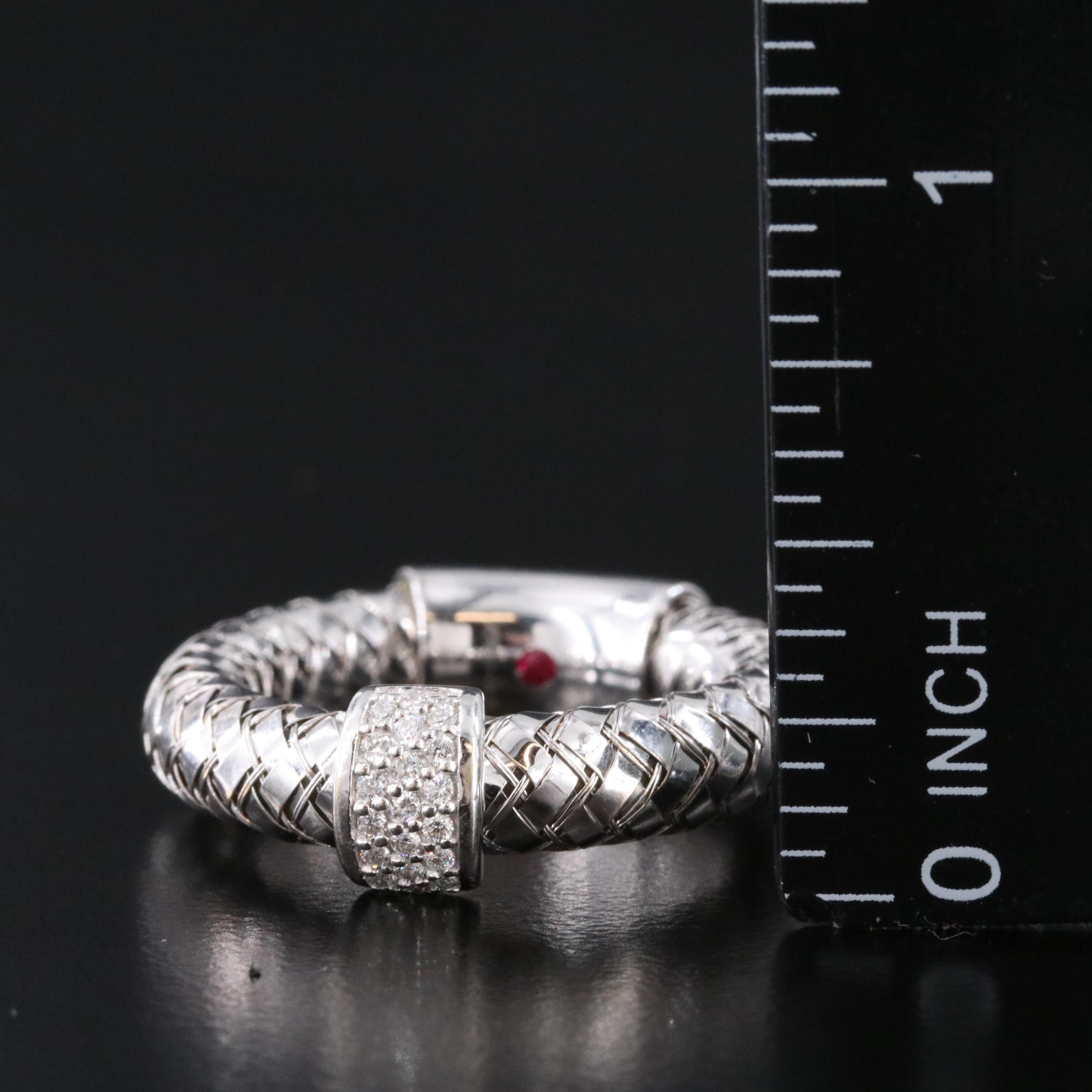 Roberto Coin Primavera 18K Diamond Woven Mesh Ring