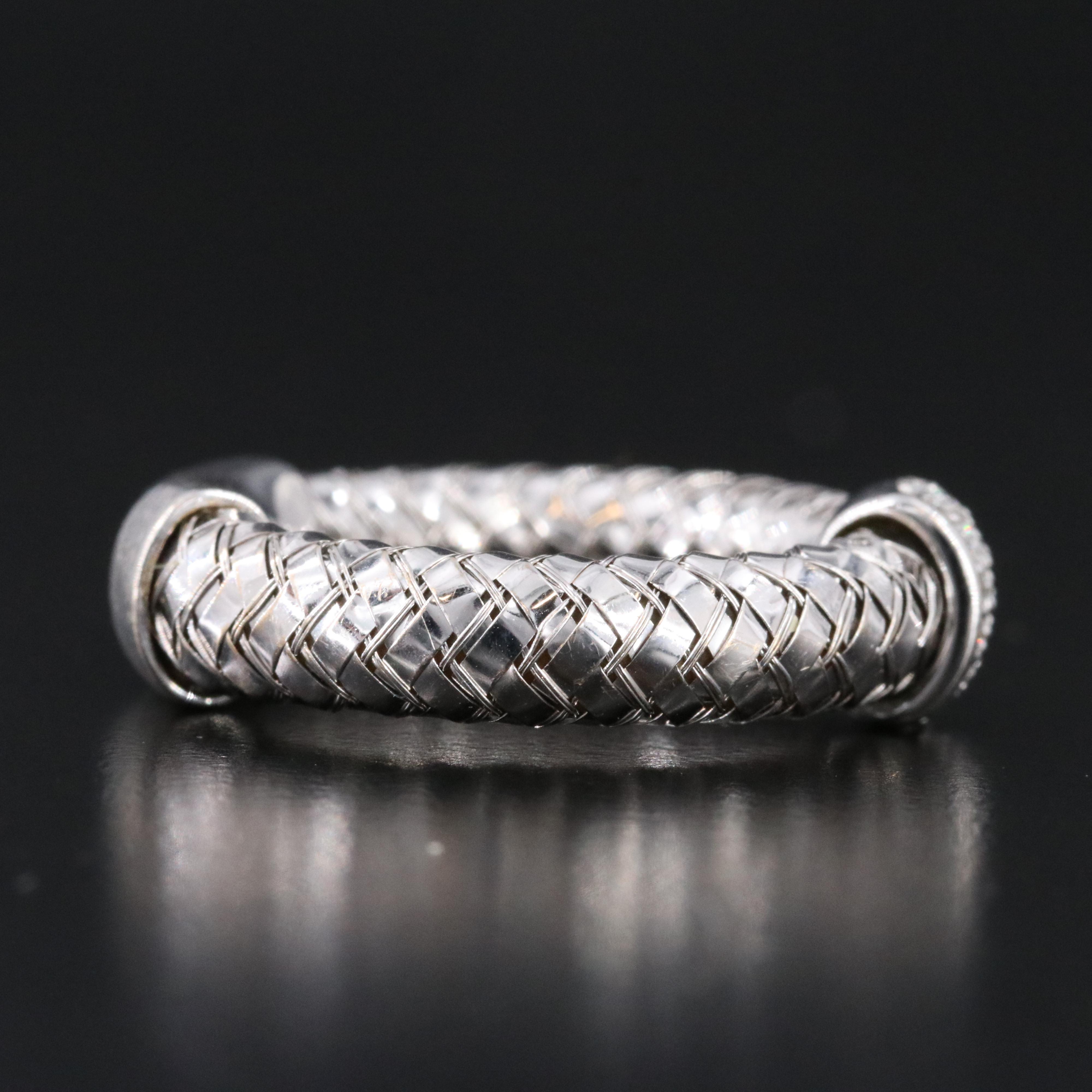 Roberto Coin Primavera 18K Diamond Woven Mesh Ring