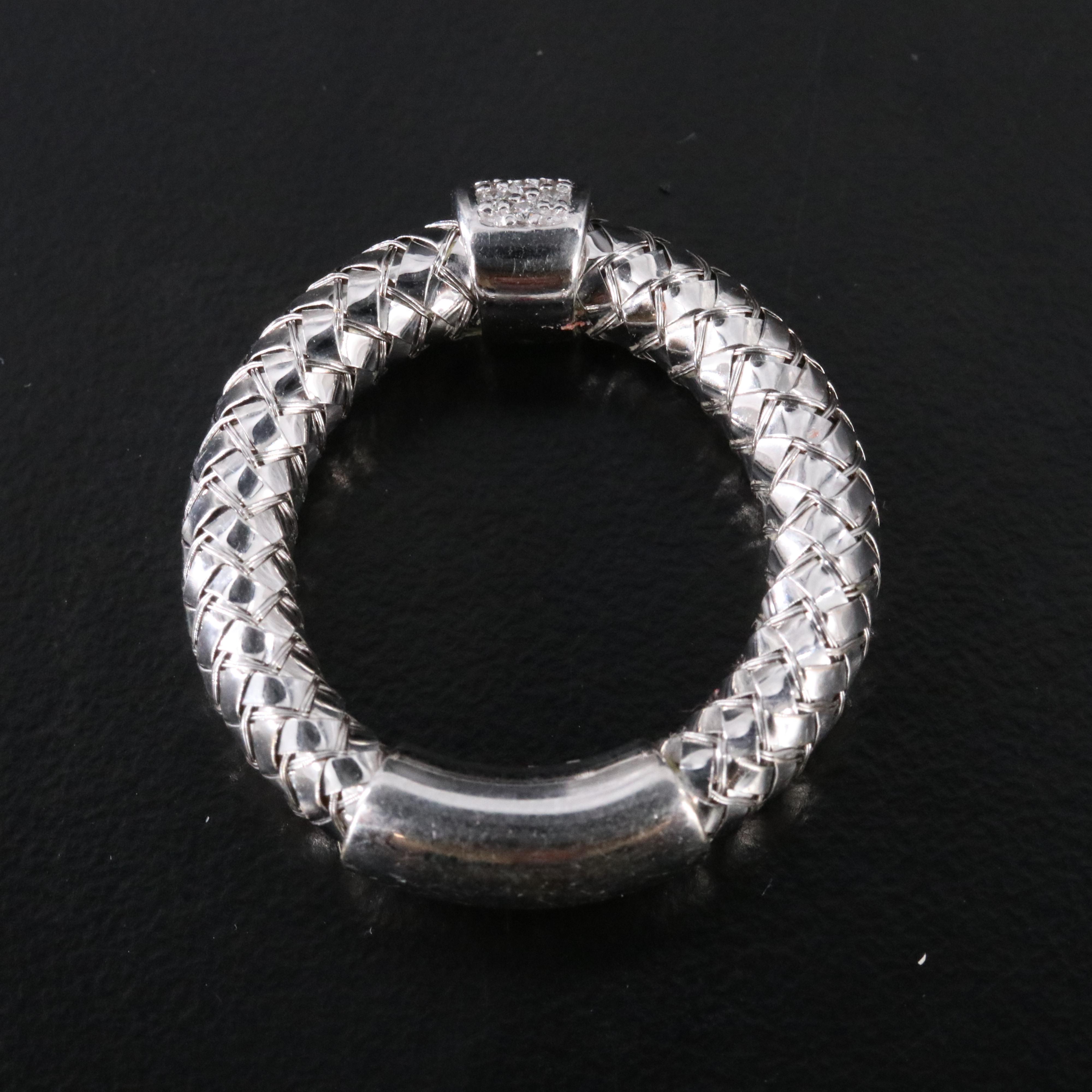 Roberto Coin Primavera 18K Diamond Woven Mesh Ring