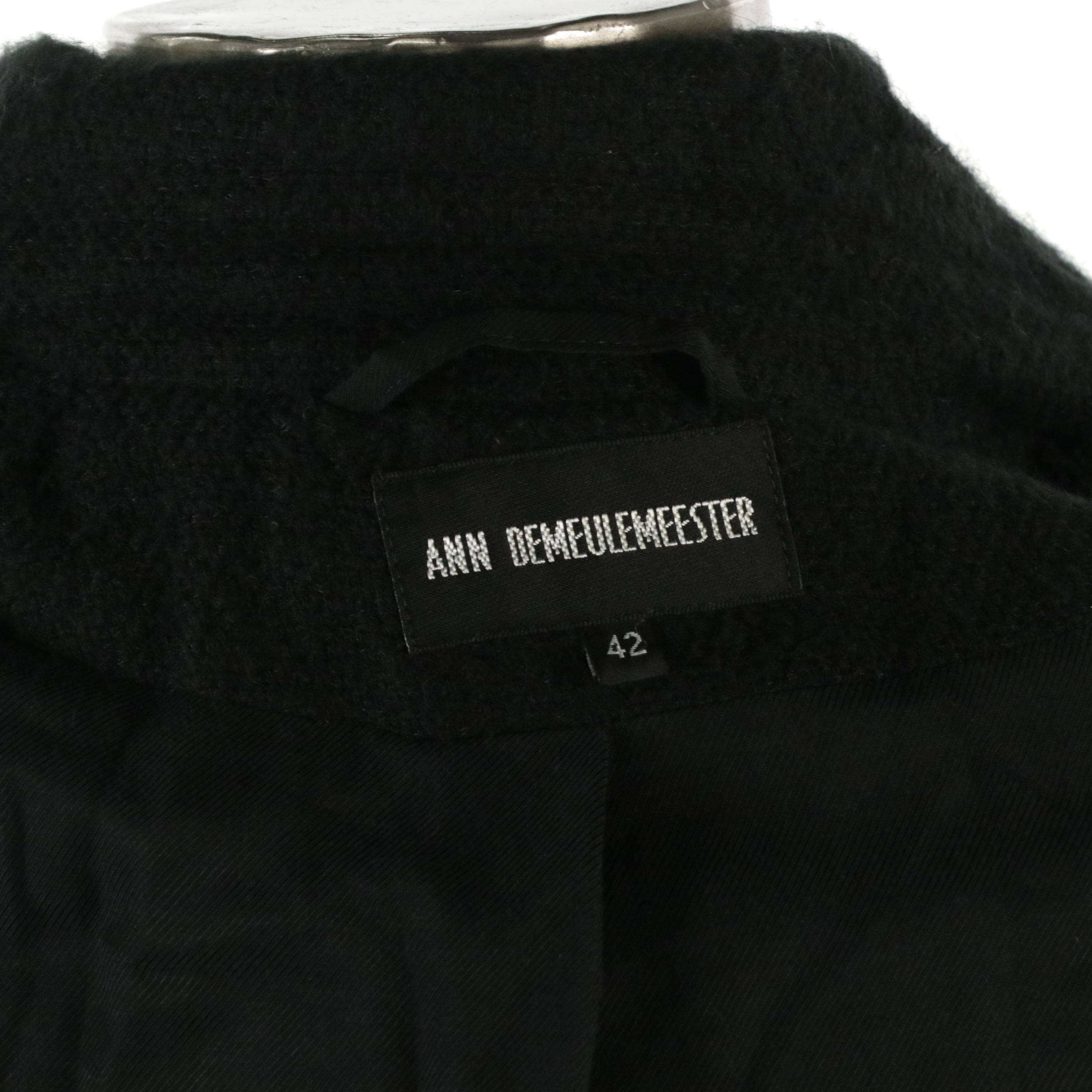 Ann Demeulemeester Black Mohair Blend Trench Coat