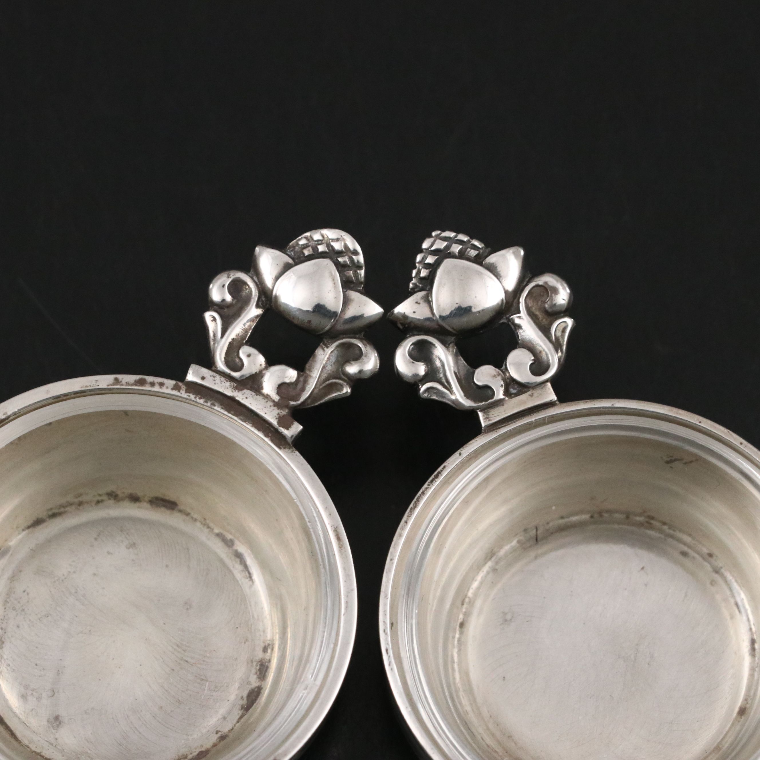 Georg Jensen "Acorn" Sterling Silver Individual Salt Cellars