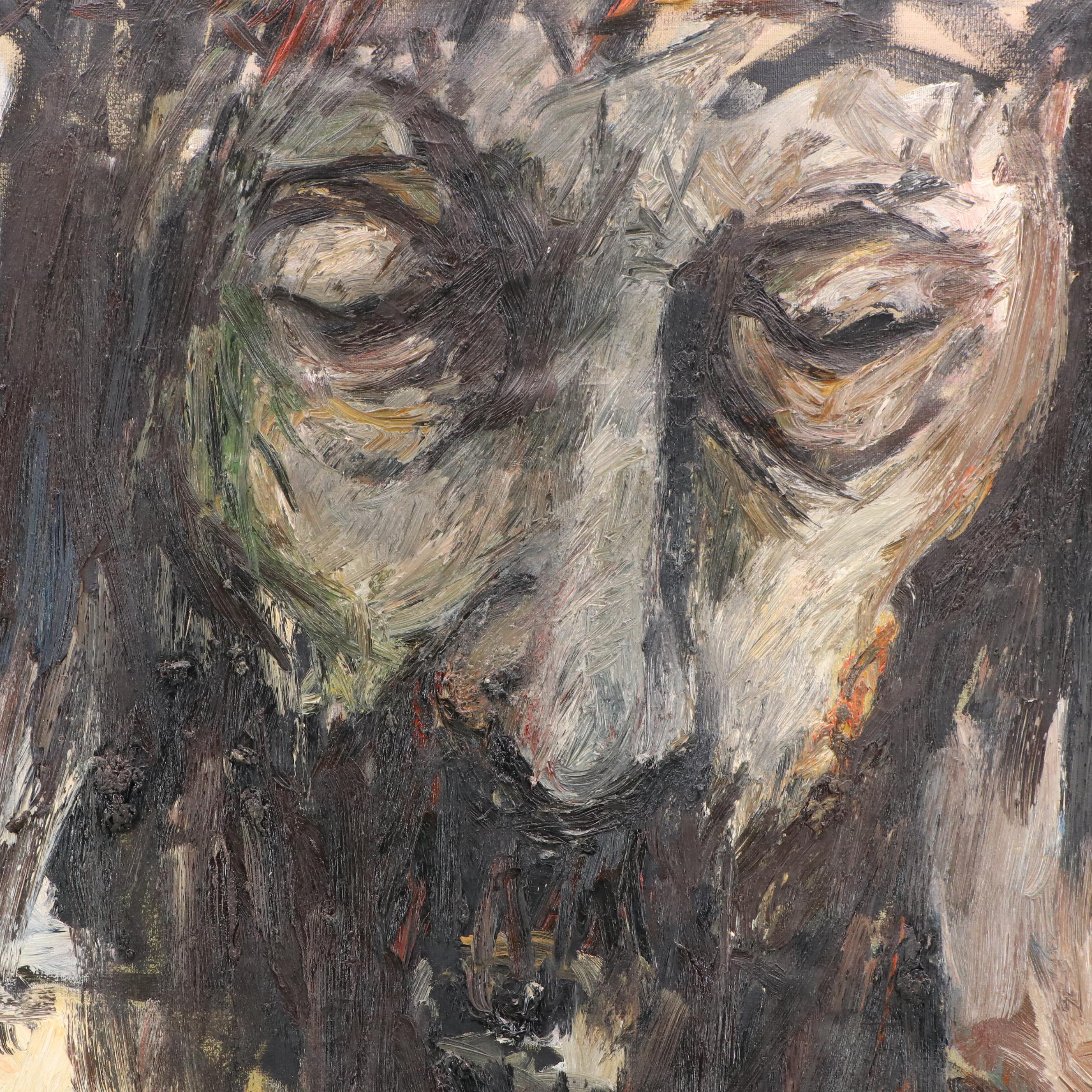 James Bruch Expressionist Oil Painting of Passion Scene