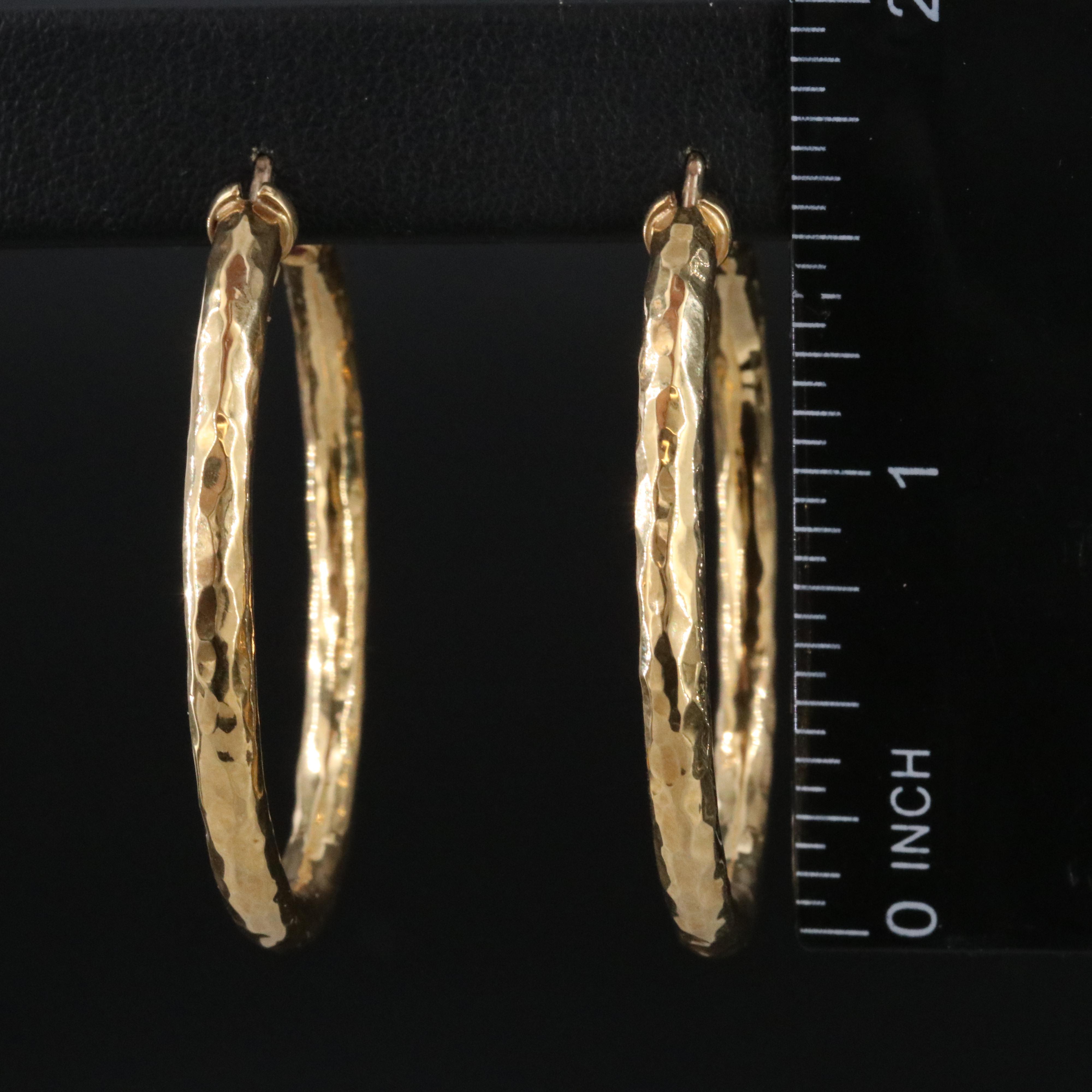 Roberto Coin Martellato 18K Hammered Hoop Earrings
