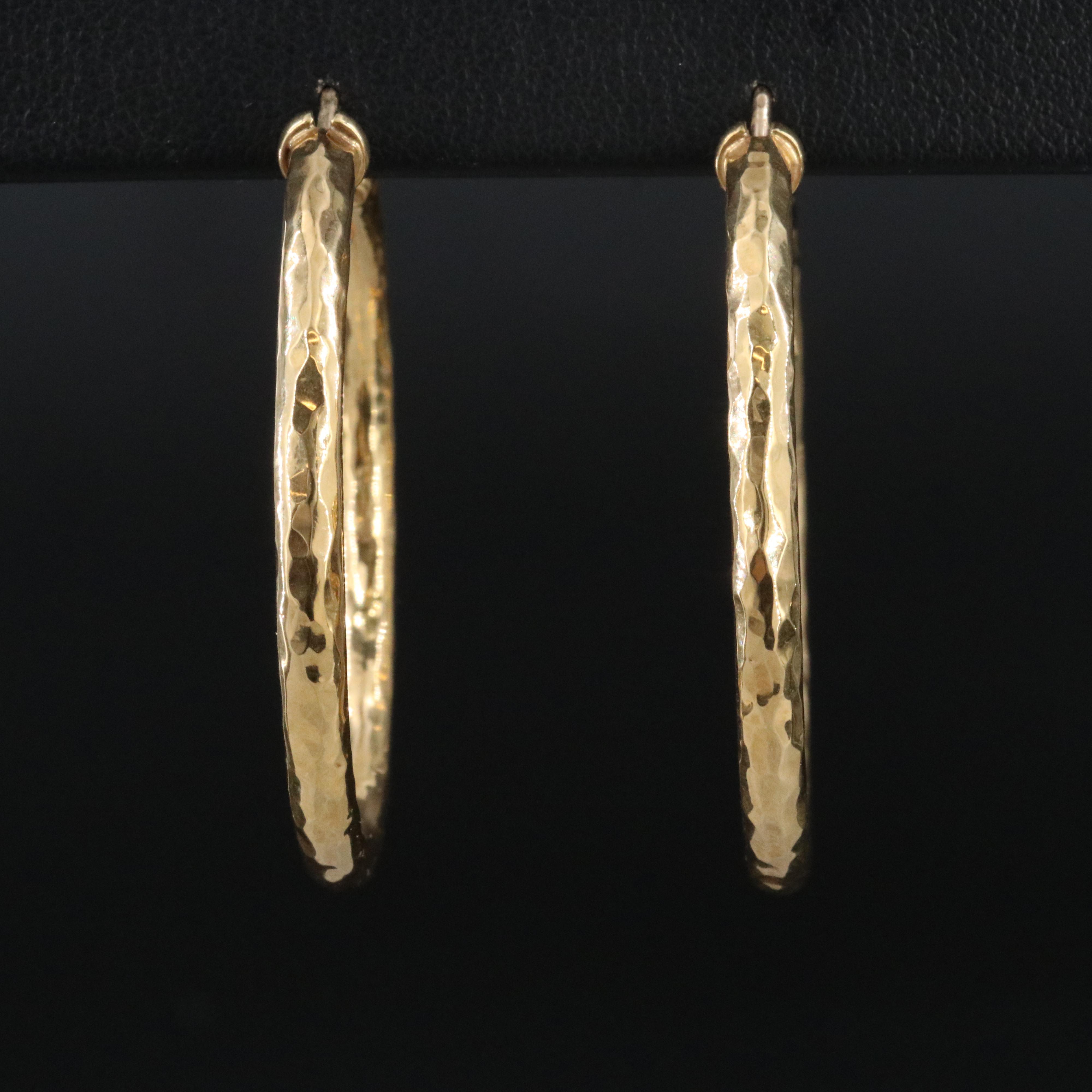 Roberto Coin Martellato 18K Hammered Hoop Earrings