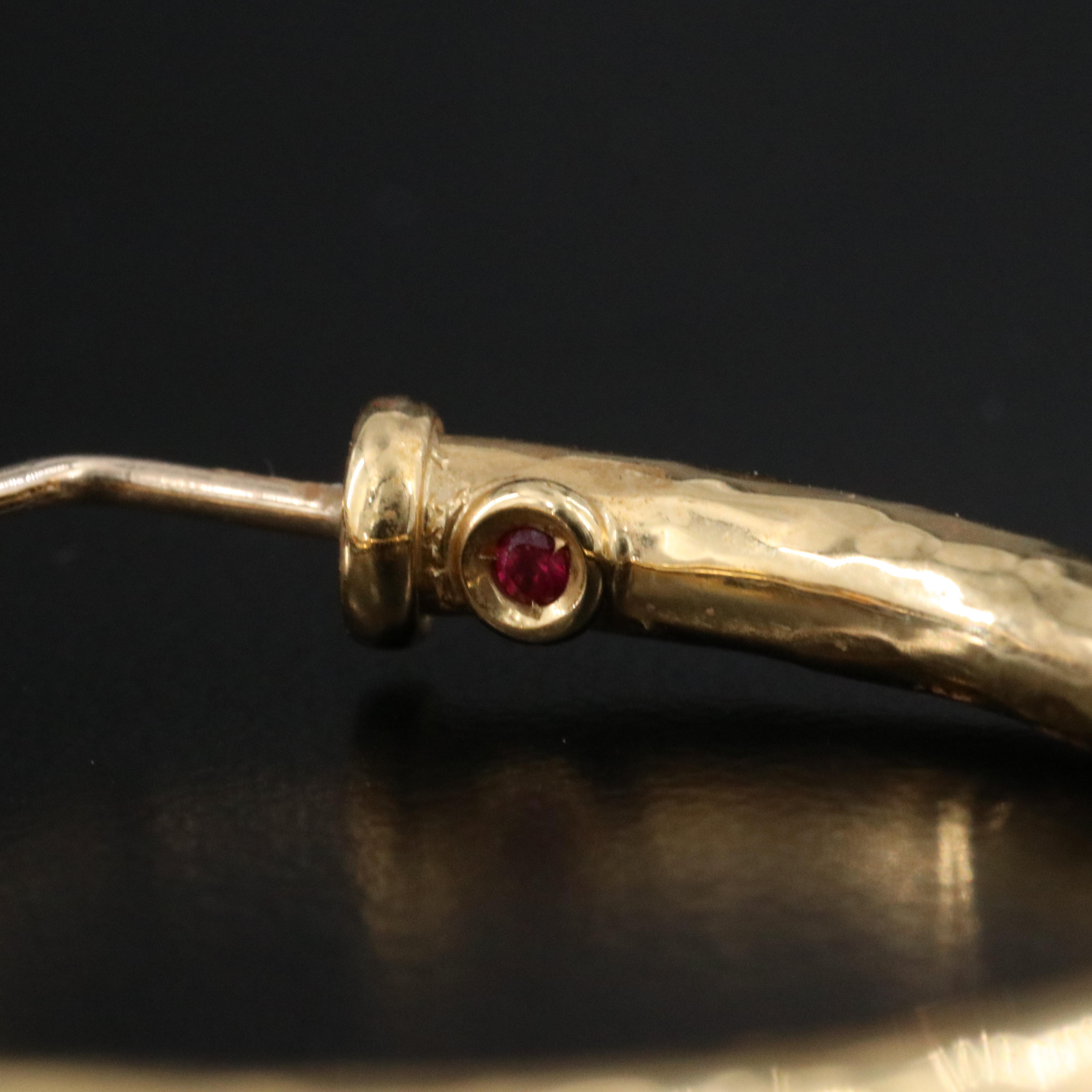 Roberto Coin Martellato 18K Hammered Hoop Earrings