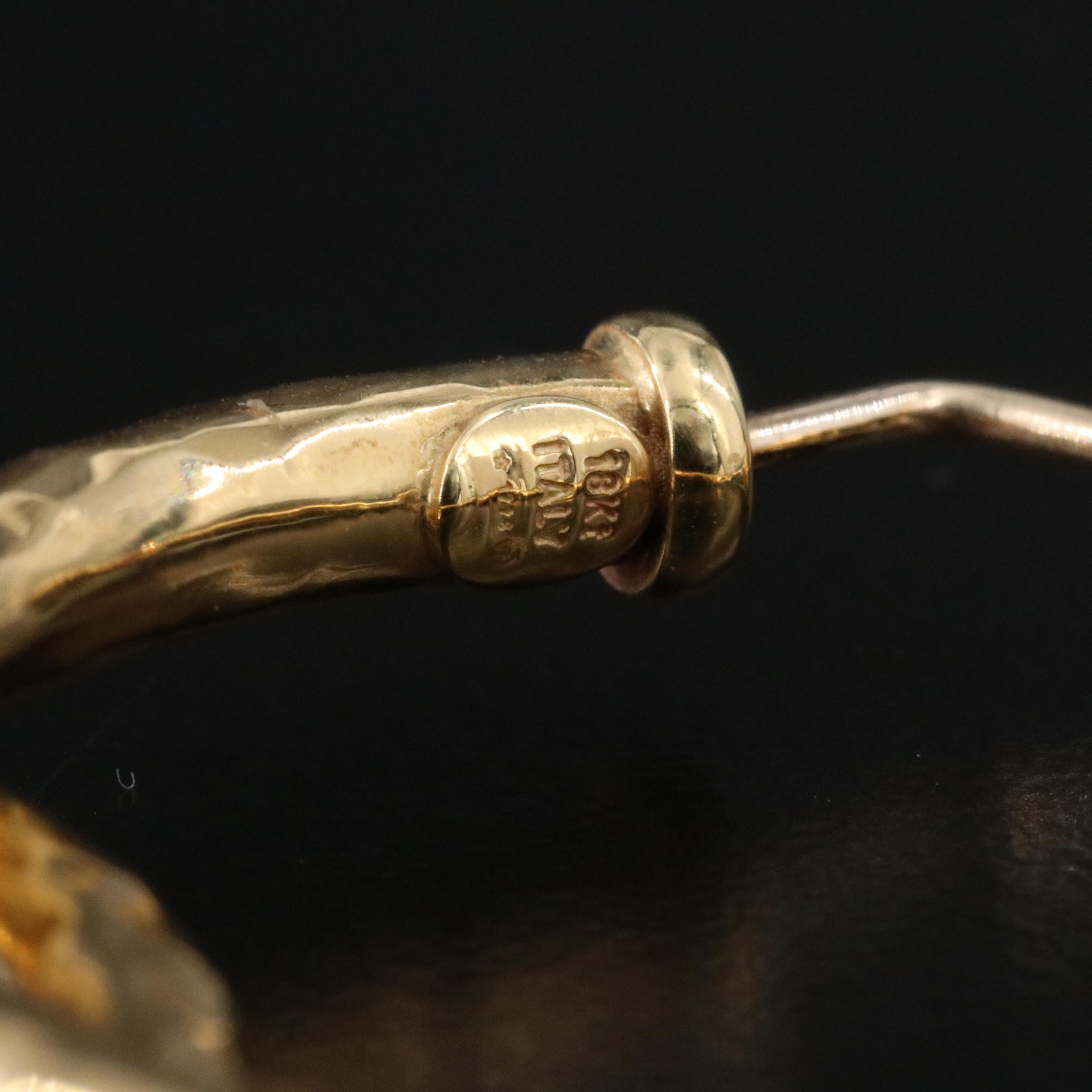 Roberto Coin Martellato 18K Hammered Hoop Earrings