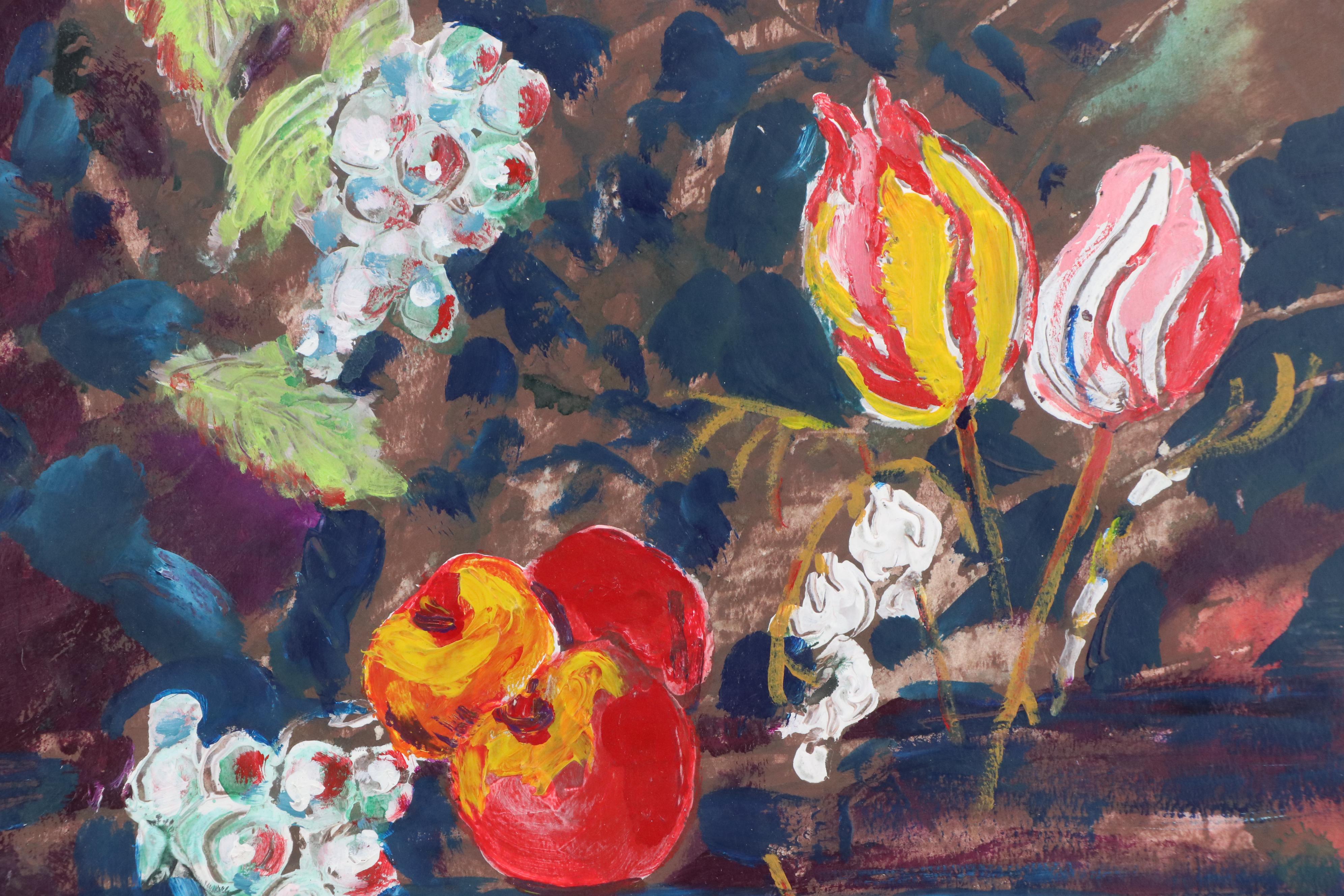 John Brzostoski Expressionist Still Life Acrylic Painting, 1999