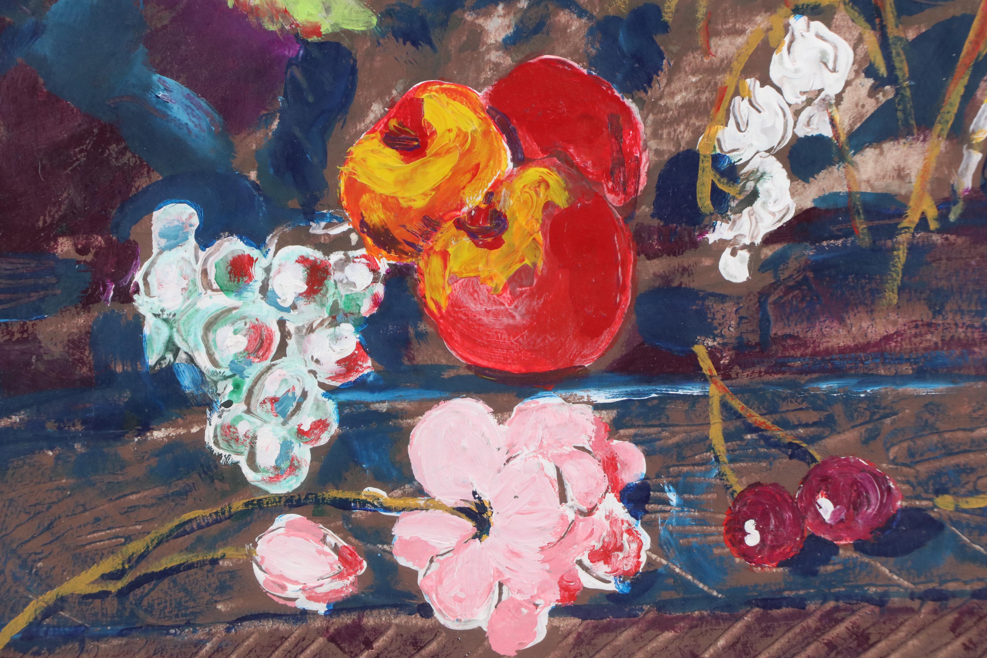 John Brzostoski Expressionist Still Life Acrylic Painting, 1999