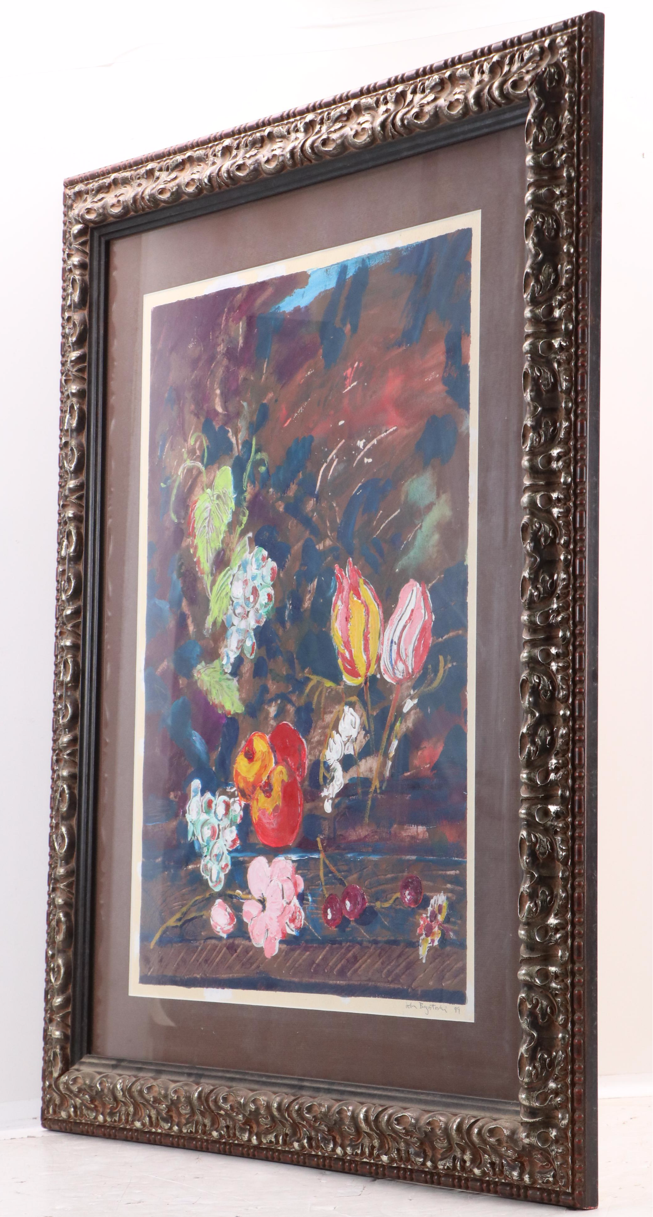 John Brzostoski Expressionist Still Life Acrylic Painting, 1999