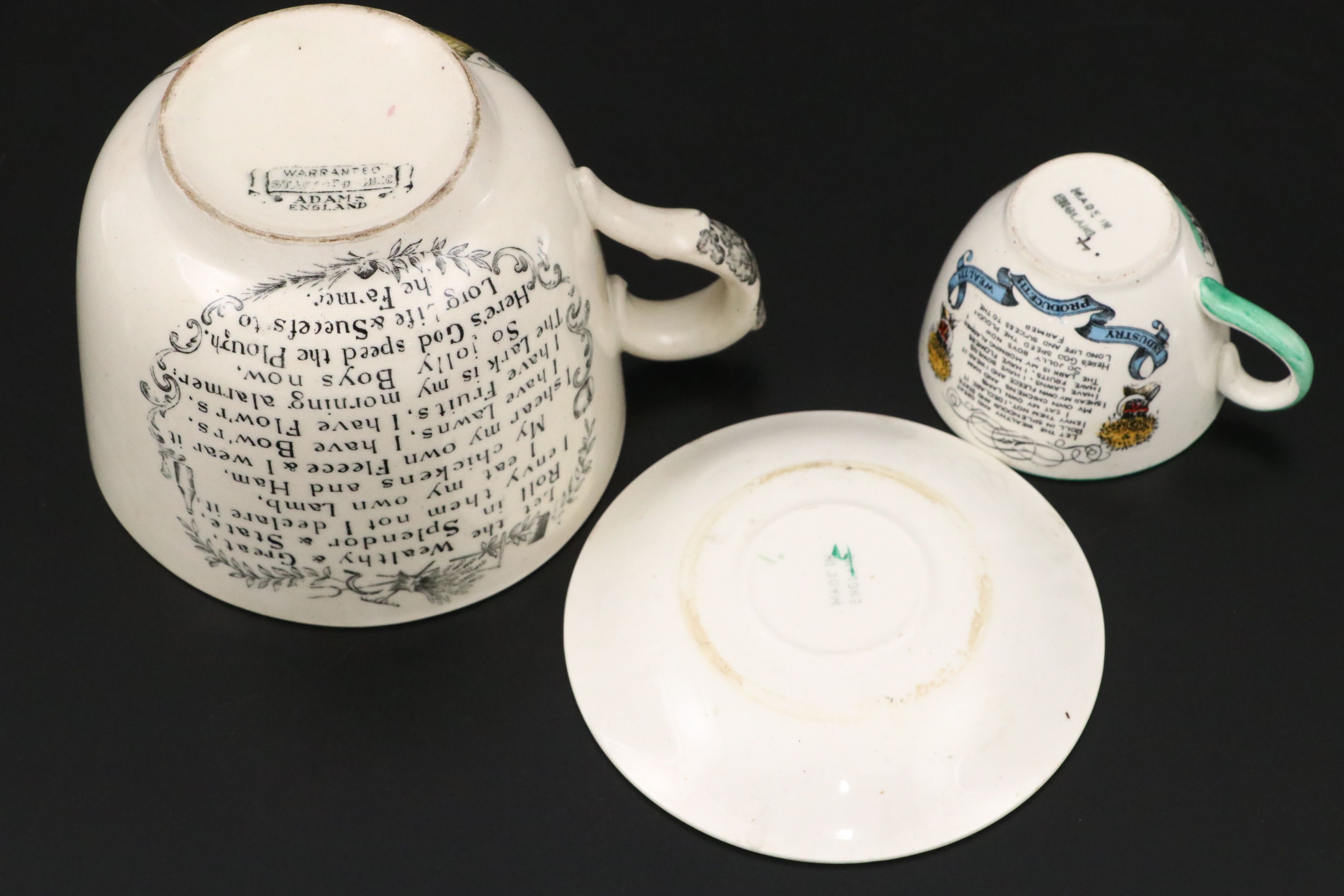 Adams and Other English Farmer's Toast Tableware with Quimper Faïence Plates