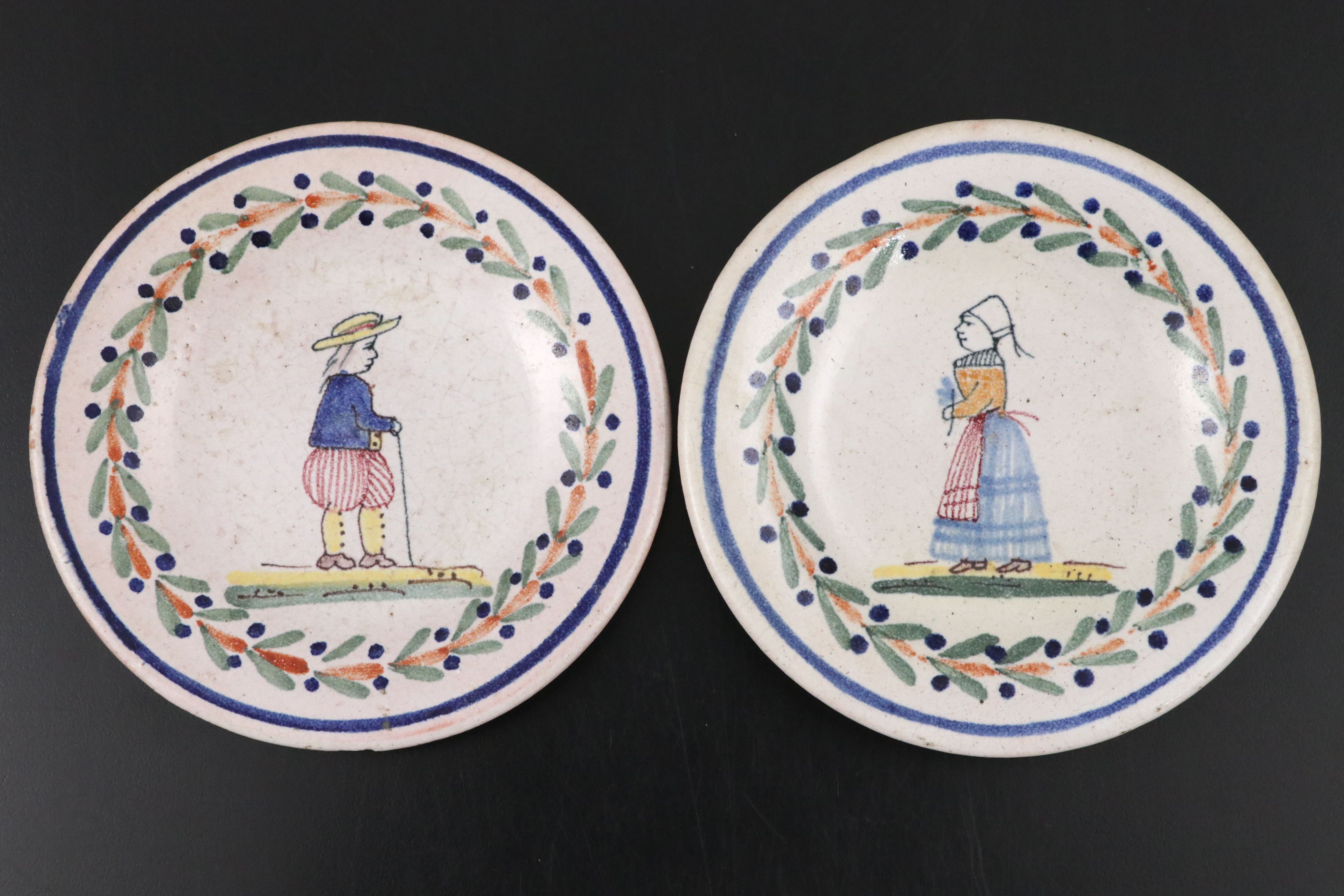 Adams and Other English Farmer's Toast Tableware with Quimper Faïence Plates