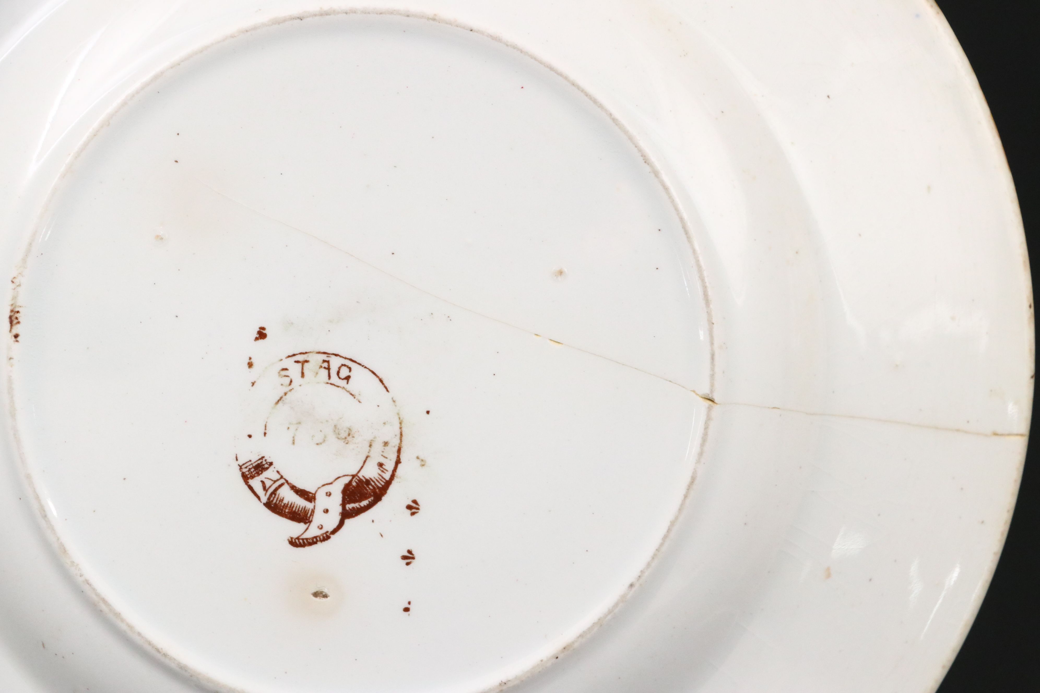 Woods "Brier" Plate with Other English Brown Transferware Tableware