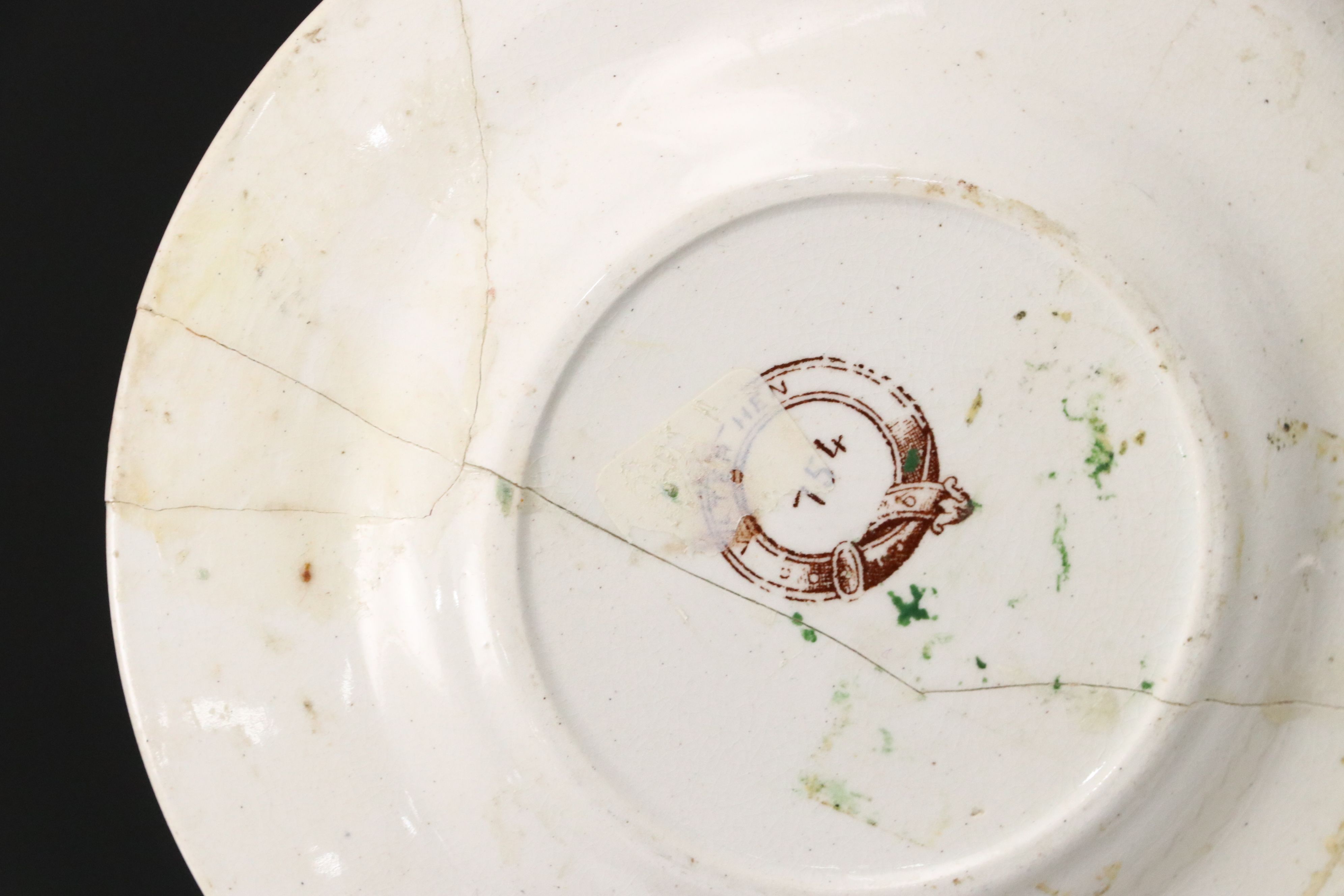 Woods "Brier" Plate with Other English Brown Transferware Tableware