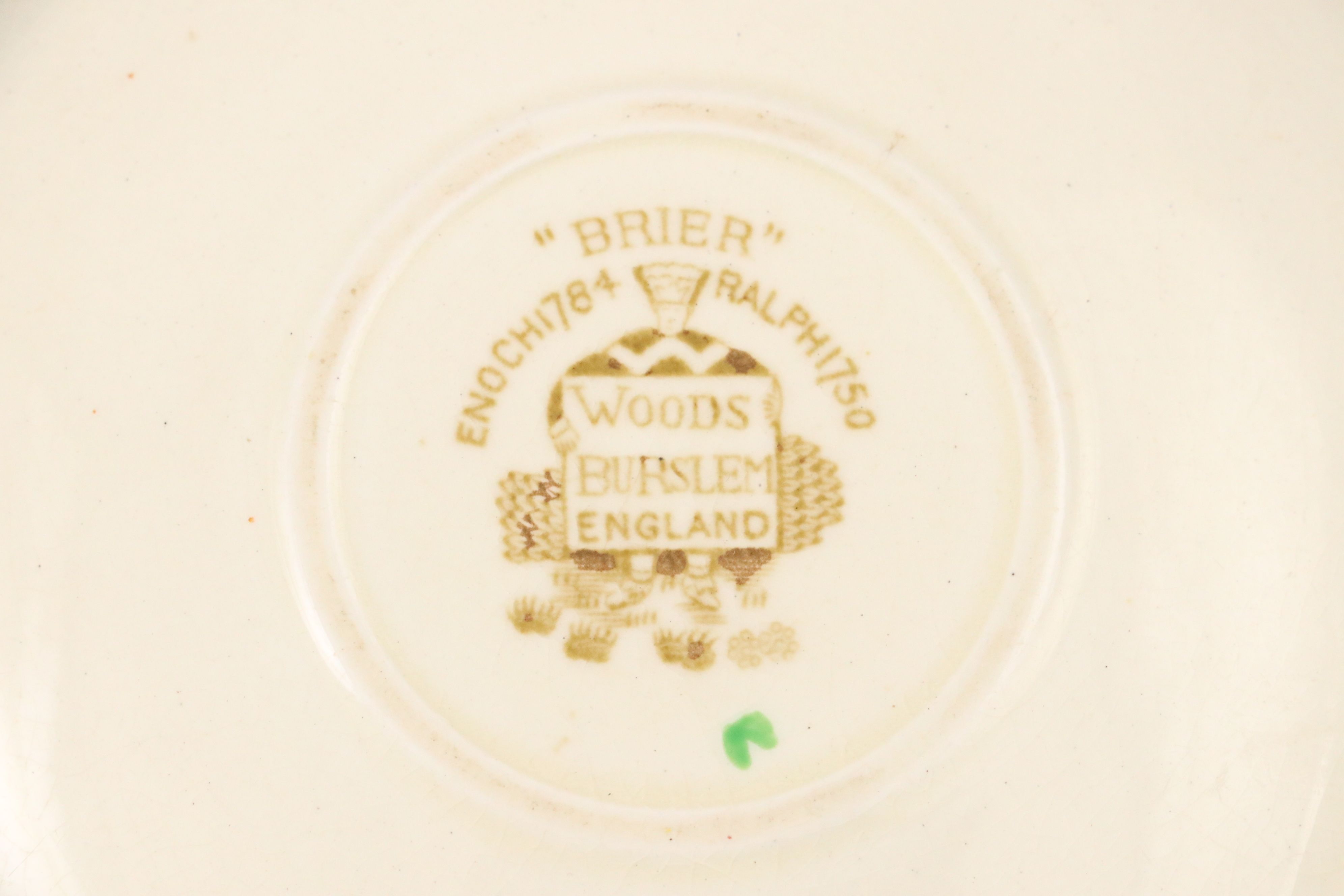 Woods "Brier" Plate with Other English Brown Transferware Tableware