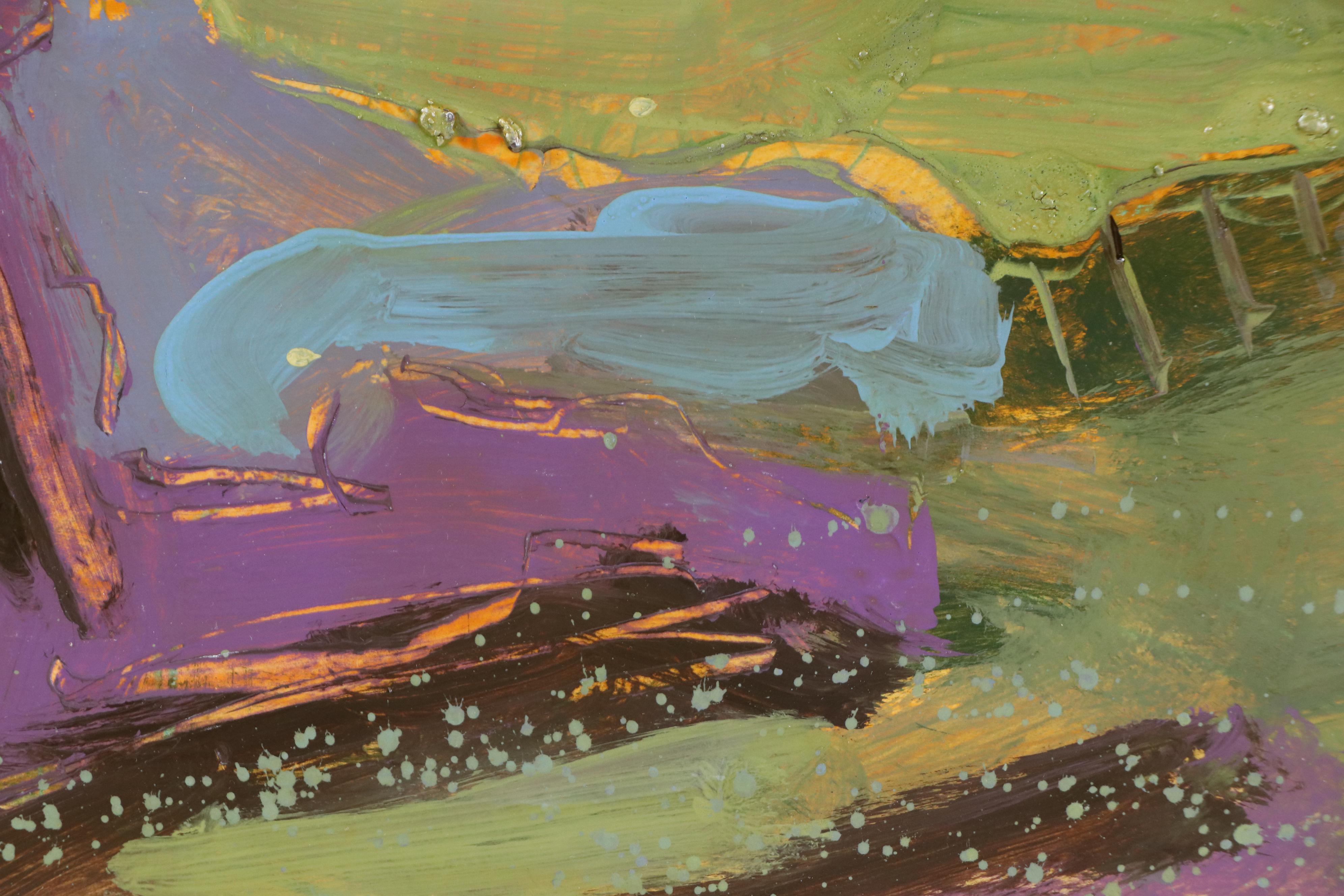 Harry Hilson Expressionist Landscape Acrylic Painting, Late 20th Century