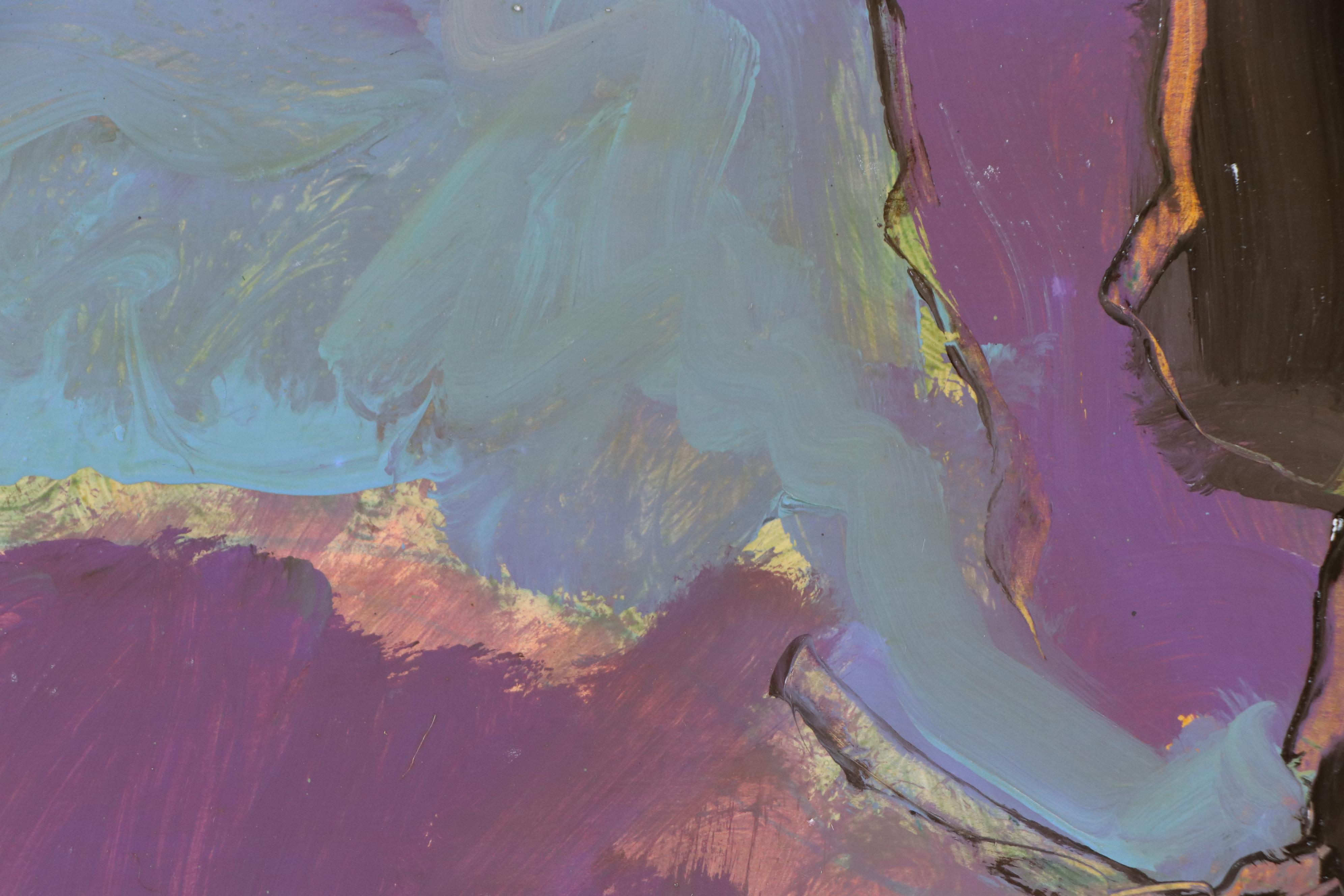 Harry Hilson Expressionist Landscape Acrylic Painting, Late 20th Century