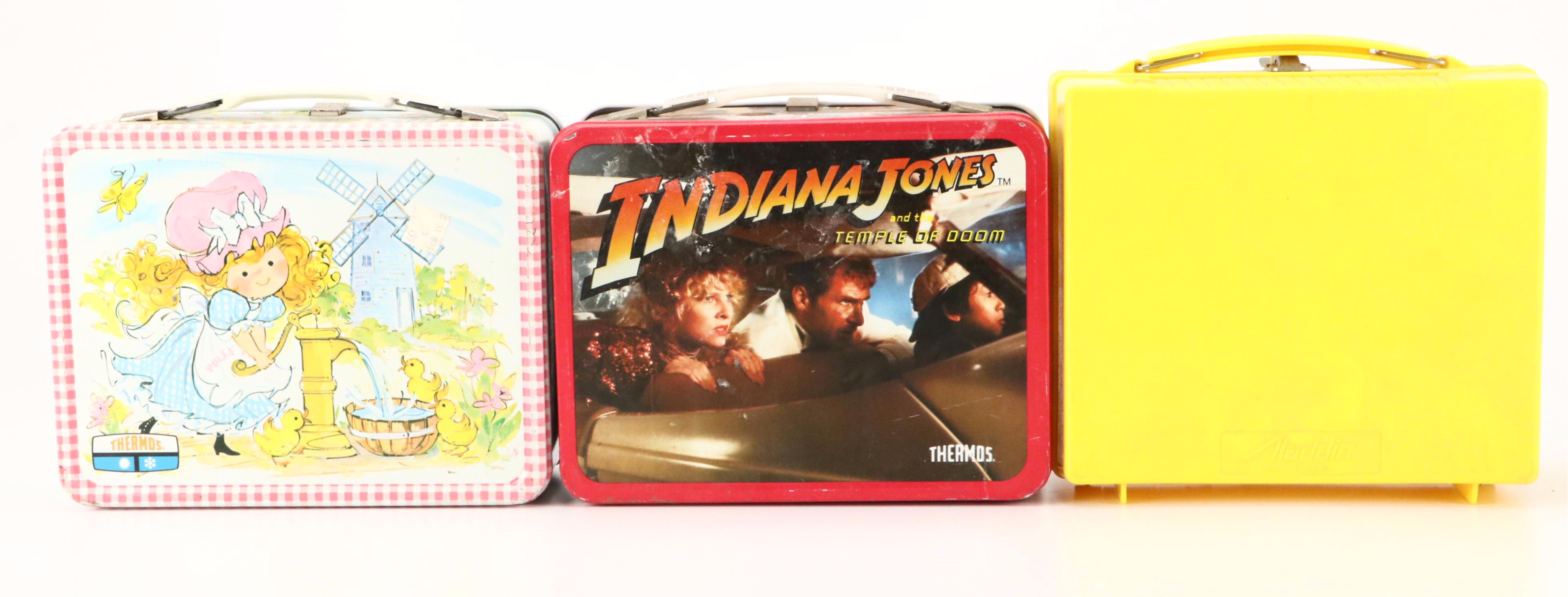 Walt Disney "Mickey and Donald" Lunch Box Set with Other Vintage Lunch Boxes